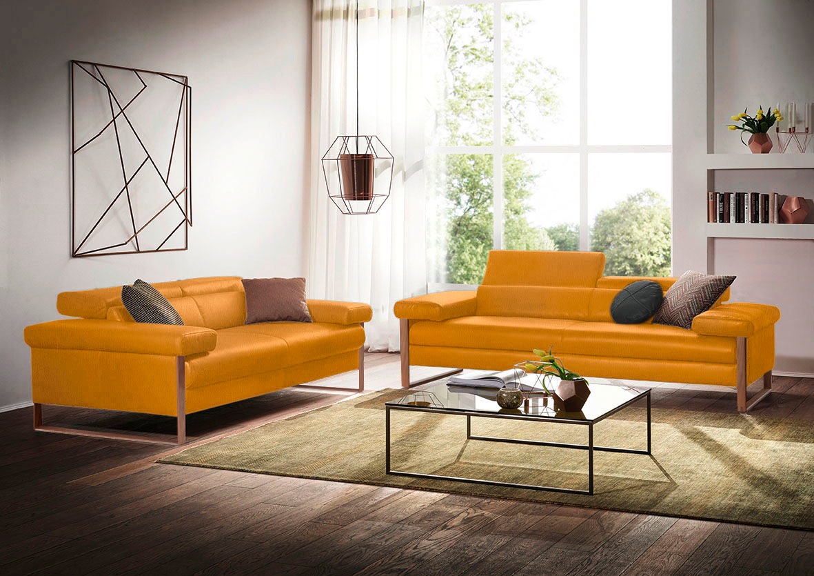 W.SCHILLIG 2,5-Sitzer »finn«, German Design Award 2016, Fußgestell Nussbaum natur, Breite 230 cm