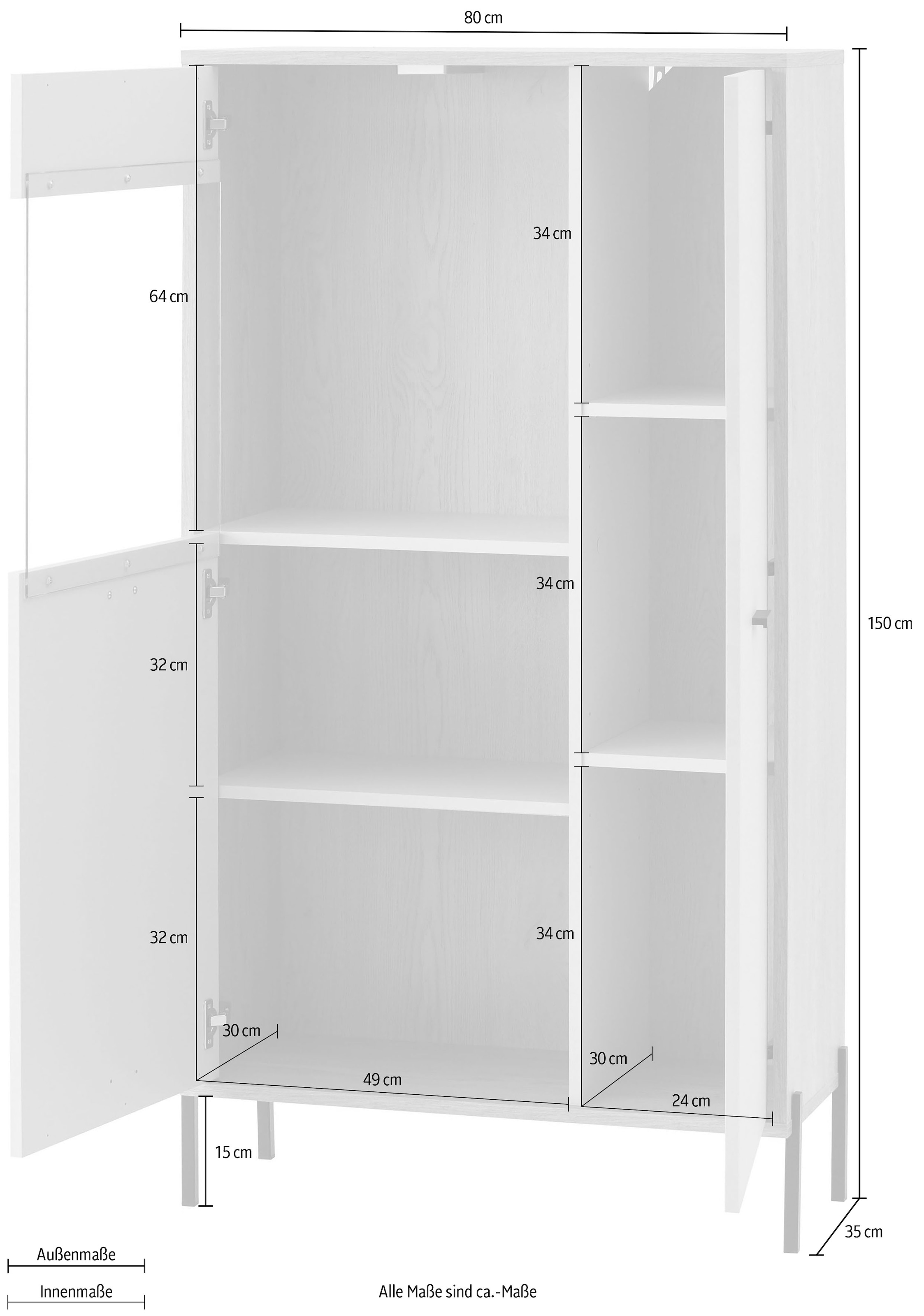Home affaire Wohnwand »Fredericia, moderne Anbauwand, Komplettset in Kaschmir« Set, 3 Stk. tlg.