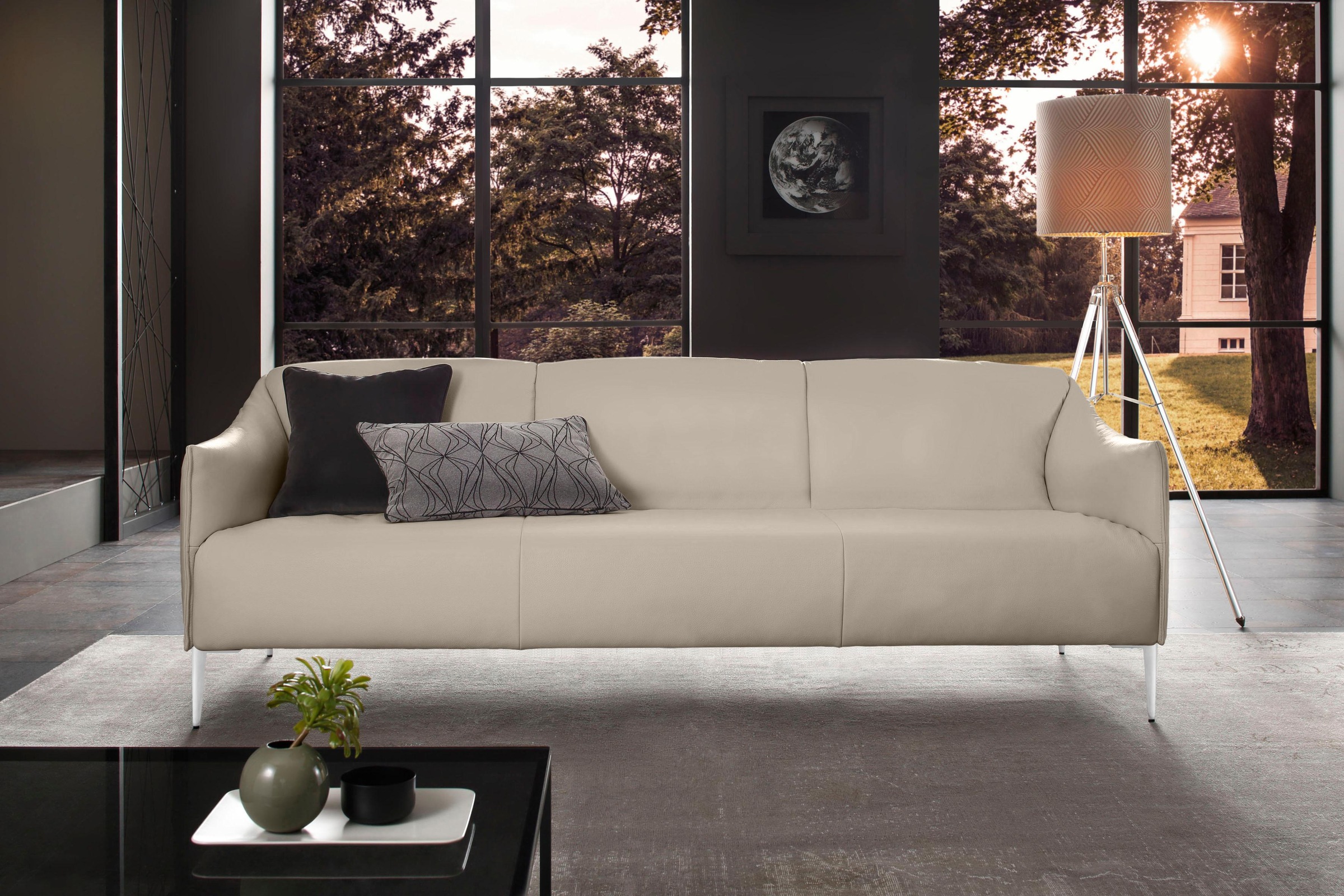 W.SCHILLIG 3-Sitzer »sally« mit Metallfüßen in Chrom glänzend, Breite 224 cm