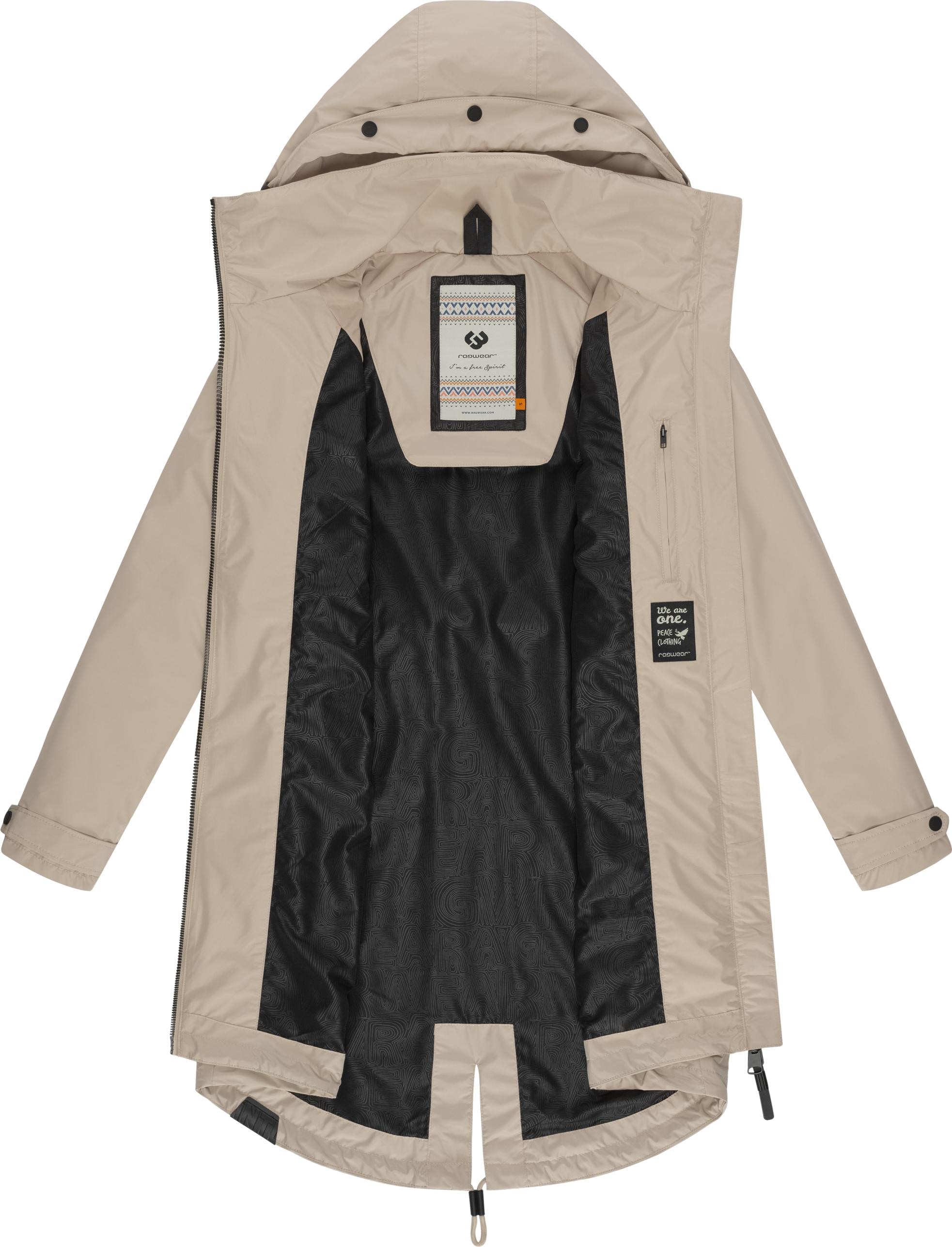 Ragwear Jerseymantel »Frodik«, Wasserdichter oversized Damen Parka für die Übergangszeit