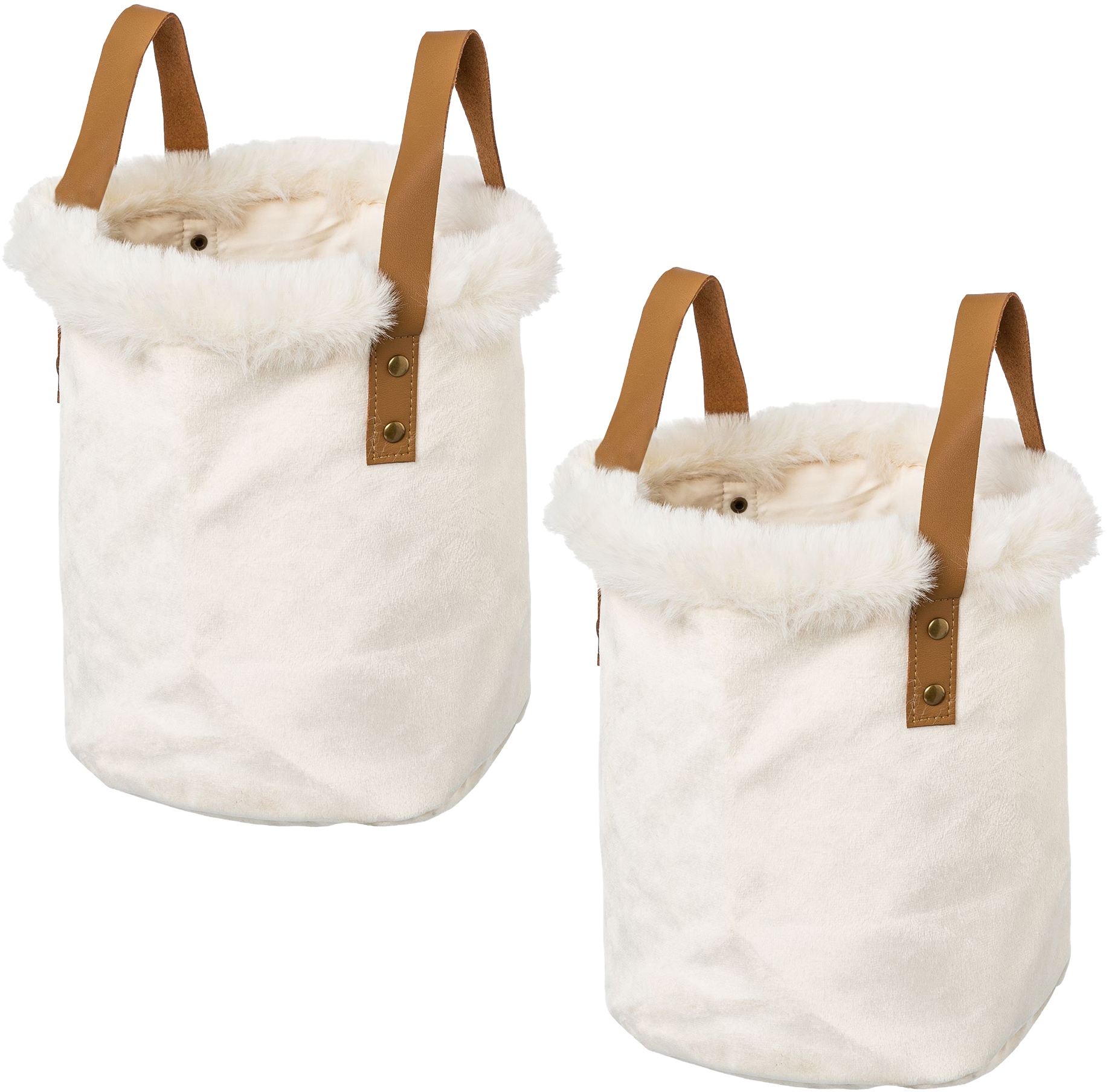 Creativ home Organizer "Weihnachtsdeko" mit Kunstfellrand und Henkel, Höhe günstig online kaufen