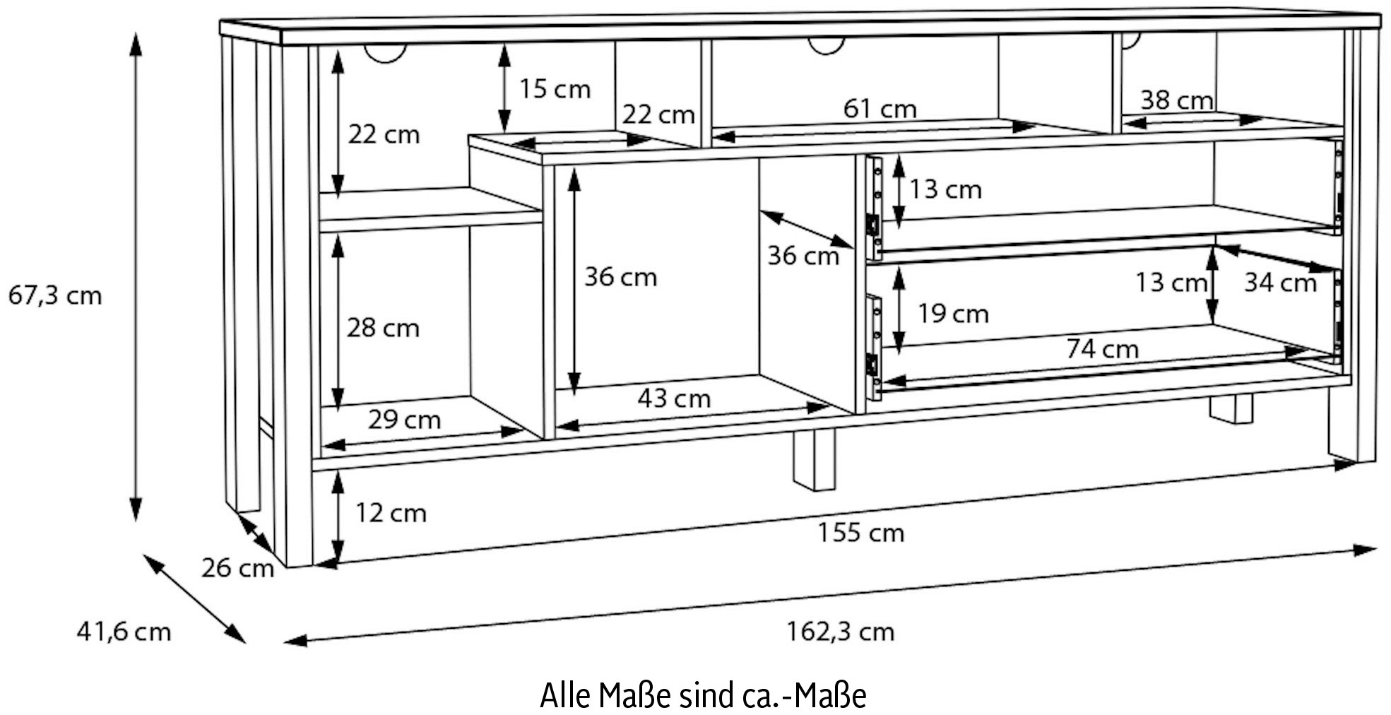FORTE Lowboard »SaitamaTV-Board, TV-Schrank«