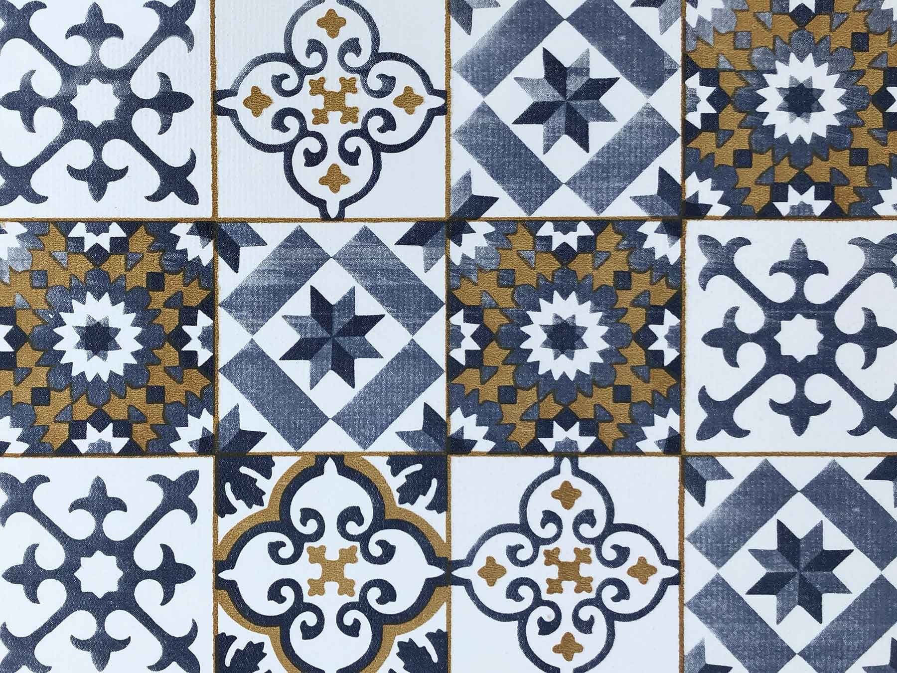 Friedola Küchenläufer »VINTAGE, Made in Germany«, rechteckig, 3 mm Höhe, Läufermatte aus Vinyl, Fliesen Design, Ornamente, abwischbar, Küche