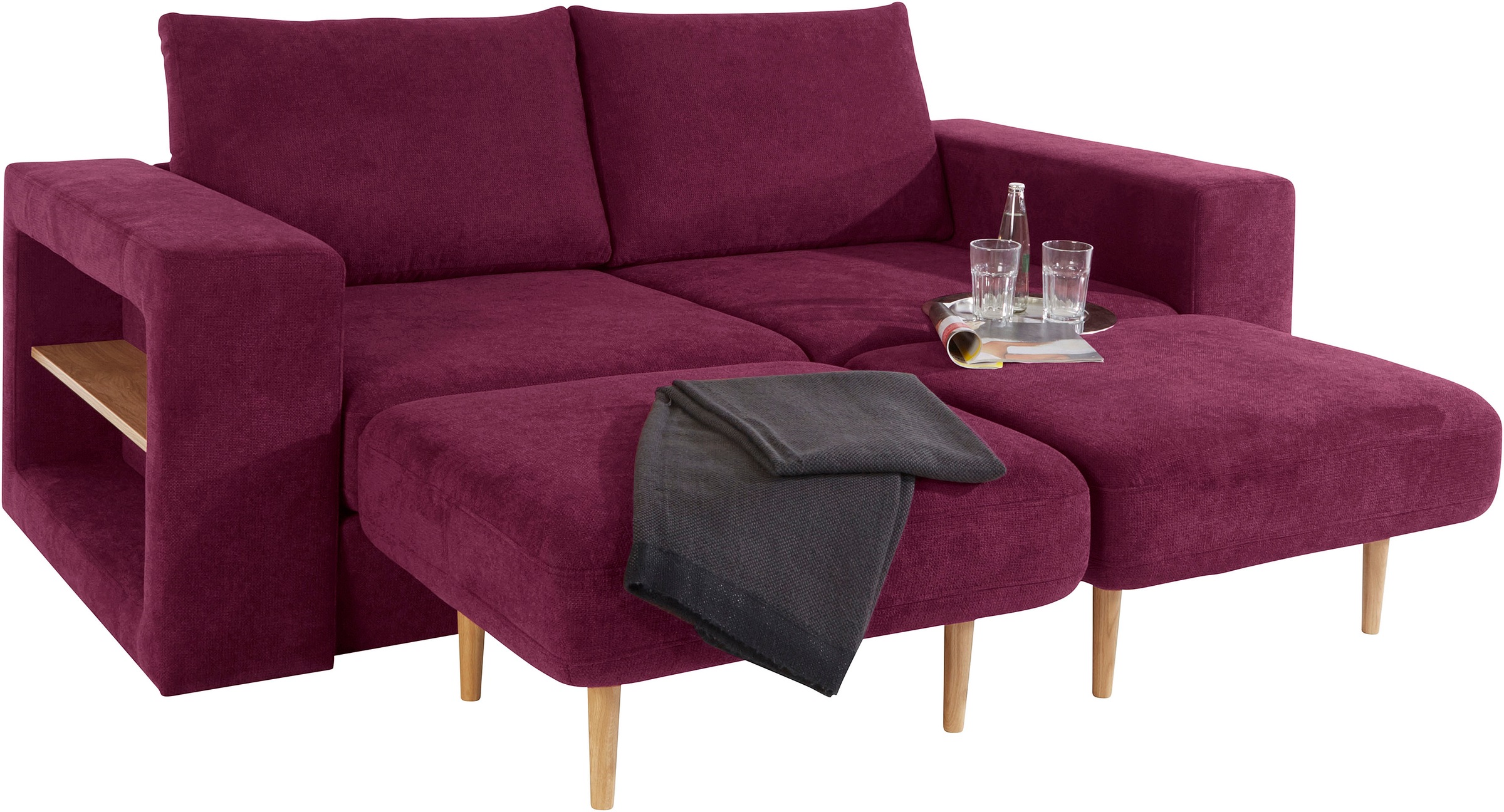 LOOKS by Wolfgang Joop 3-Sitzer »Looksvb«, Verwandlungssofa: aus Sofa wird Sofa mit 2 Hockern, mit Regalfunktion