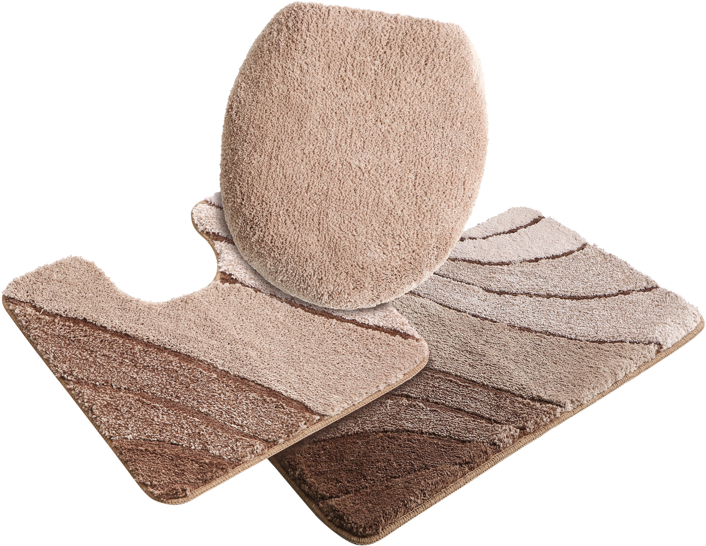 my home Badematte »Josie, Badvorleger, Badezimmer Teppich«, rutschhemmend beschichtet, fußbodenheizungsgeeignet-schnell trocknend-strapazierfähig, Badteppich, Badematten, rechteckig, rund & als 3-tlg. Set erhältlich