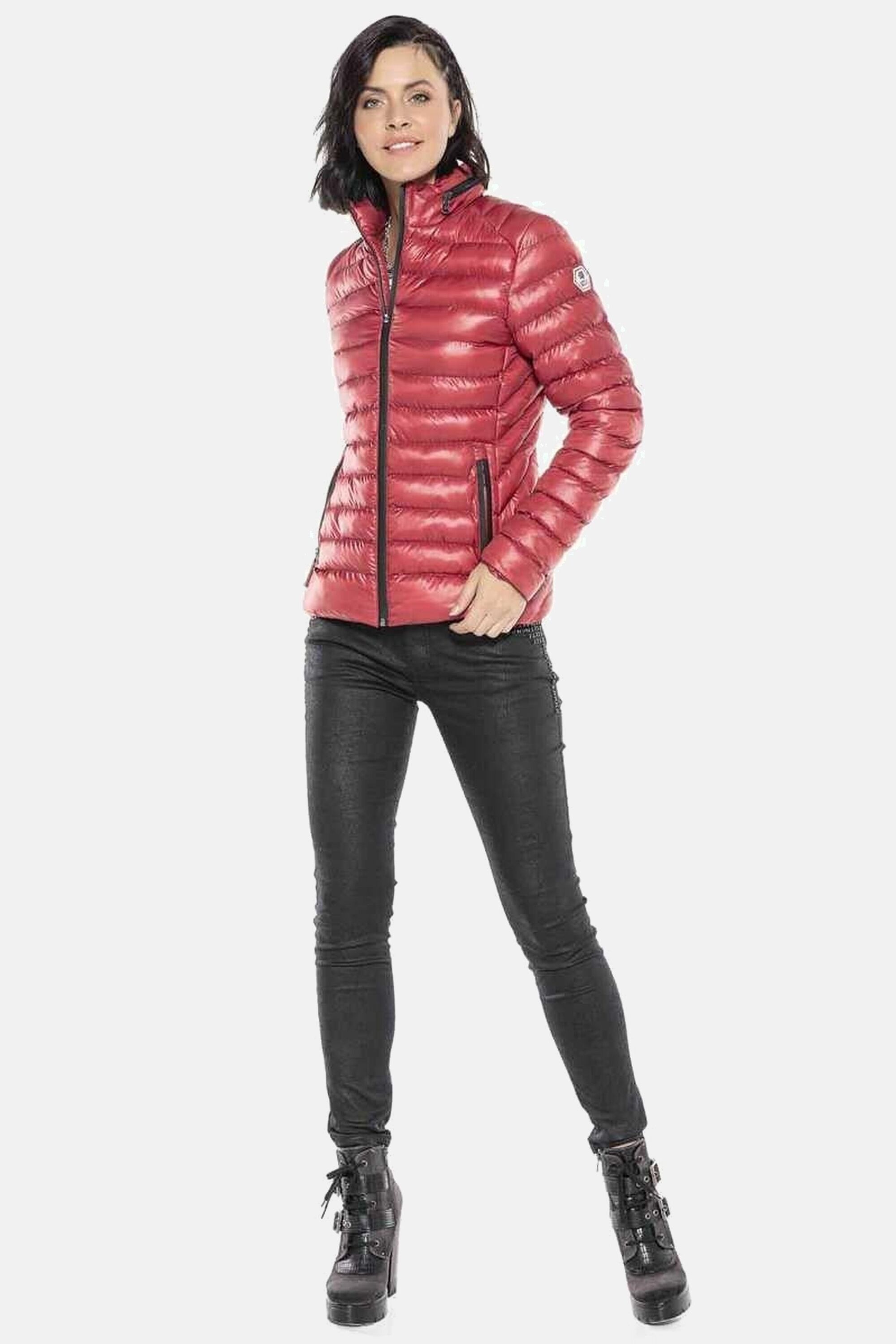 Cipo & Baxx Winterjacke »Steppjacke in tollem Design«, ohne Kapuze, mit Markenpatch, WM113
