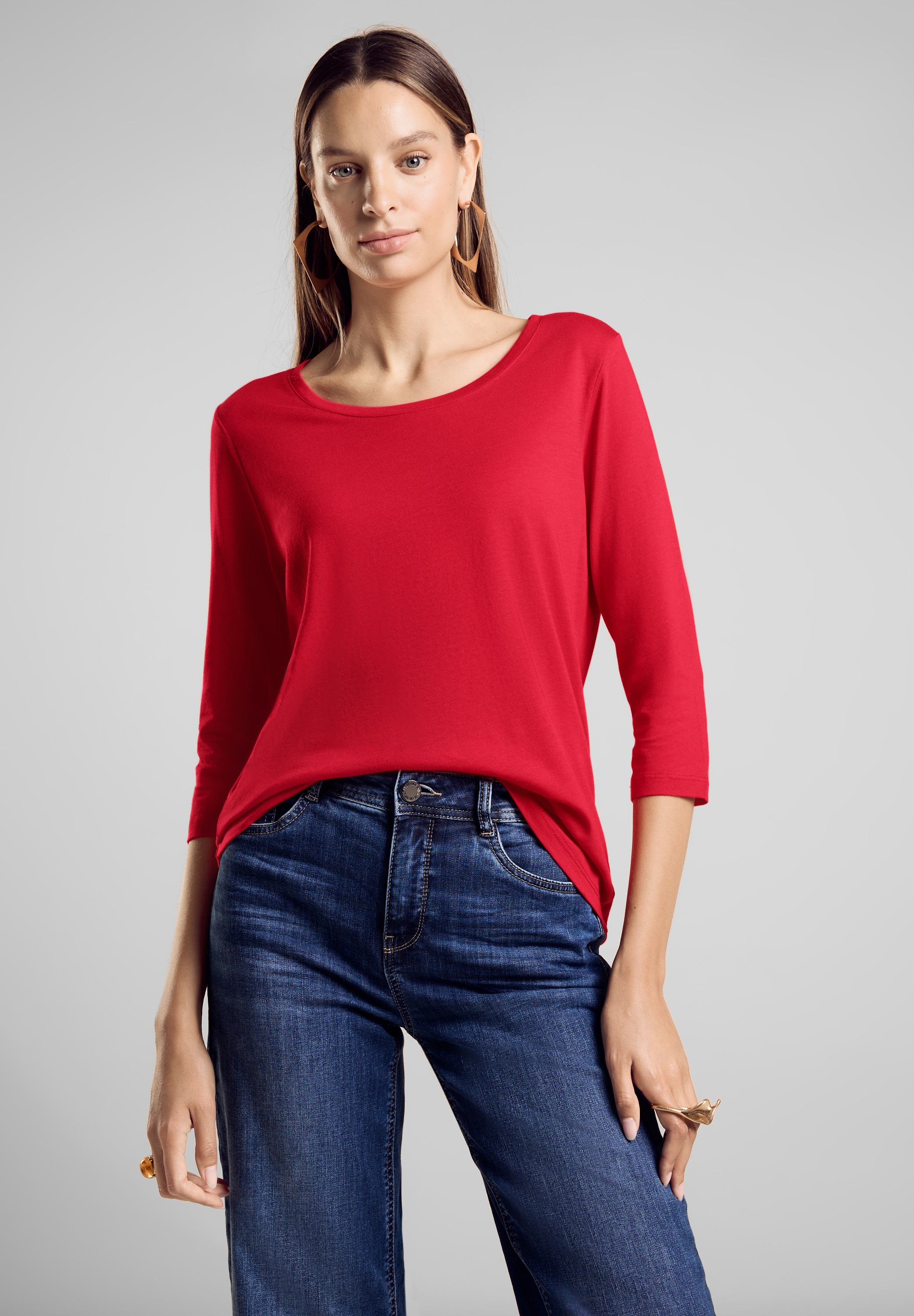 STREET ONE 3/4-Arm-Shirt, im soften Baumwoll-Mix