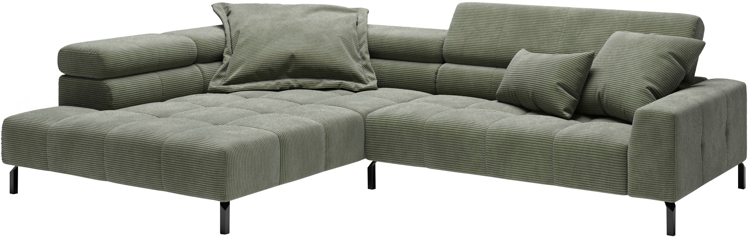 Places of Style Ecksofa »Cleveland, L-Form, incl. Kopfteilverstellung, Breite 311 cm«, wahlweise elektrischer Sitzvorzug