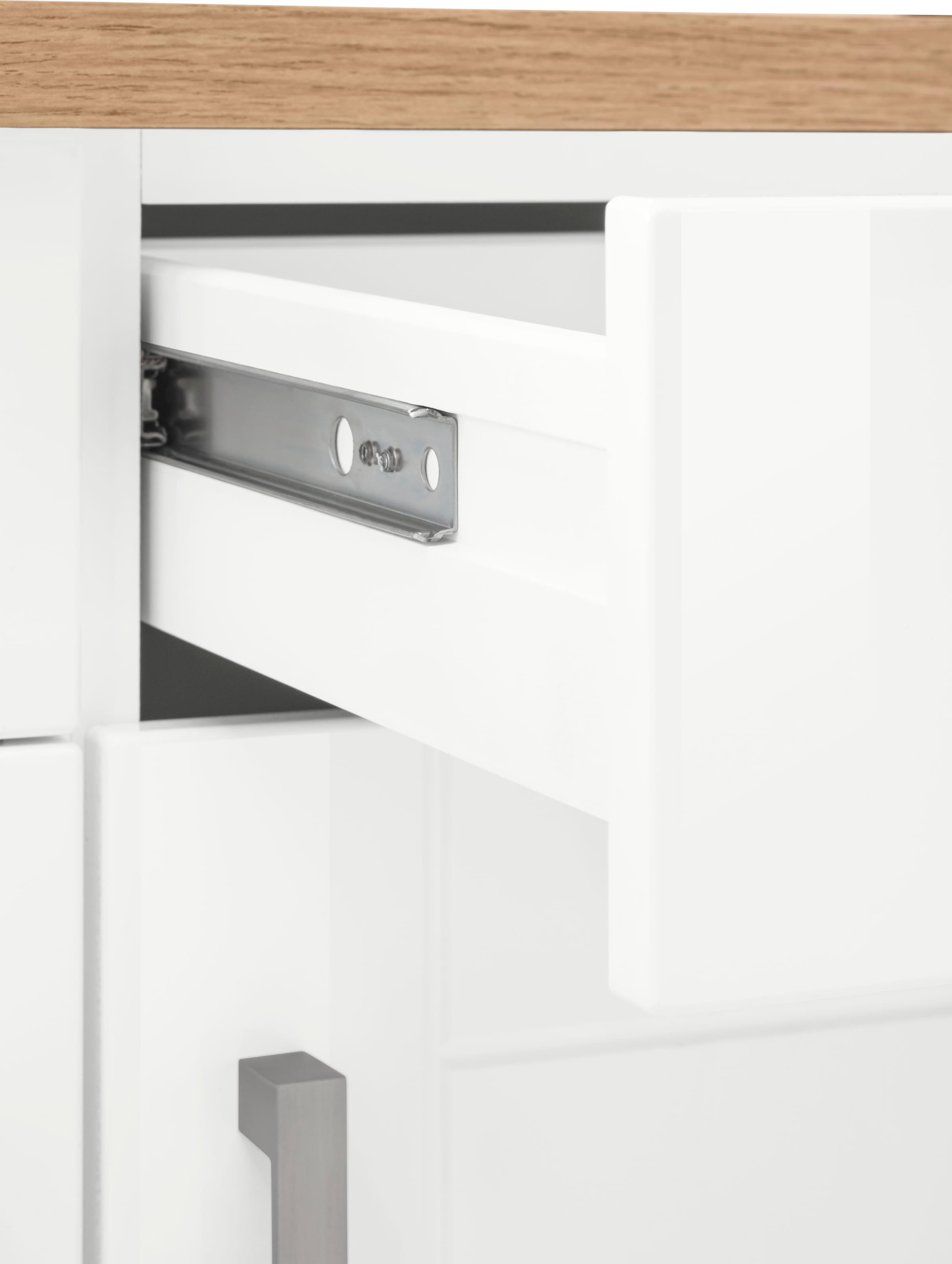 KOCHSTATION Unterschrank »KS-Tinnum«, 180 cm breit, Metallgriffe, MDF Fronten, 3 Schubkästen, 3 Türen