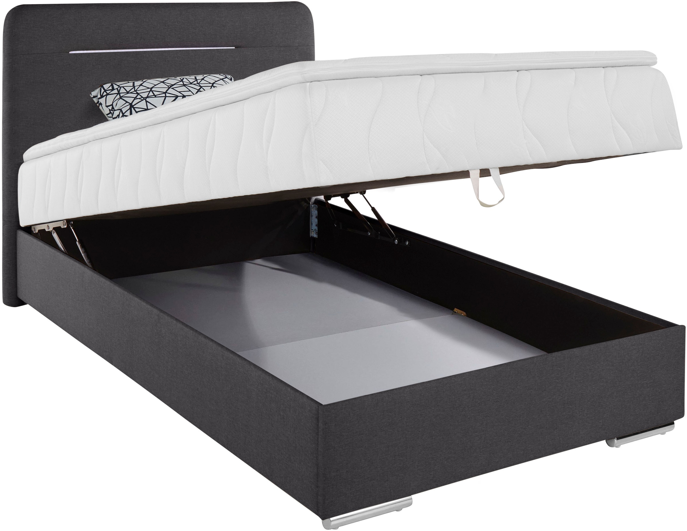 COTTA Boxbett »Lighstar«, inklusive LED-Beleuchtung, Topper, Bettkasten und Zierkissen