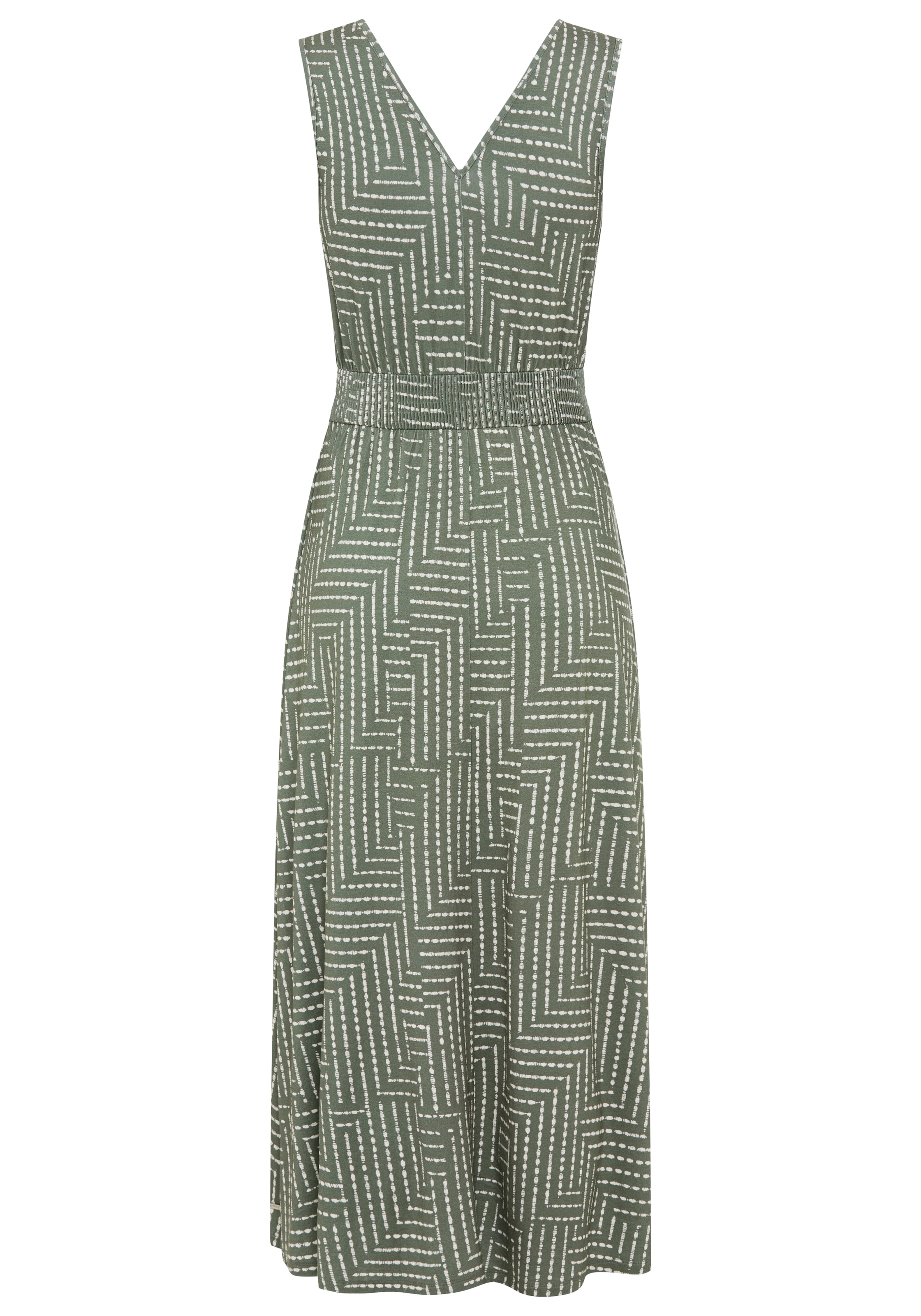 Laura Scott Sommerkleid gemusterte Optik, aus Viskose und Elasthan, mit V-Ausschnitt