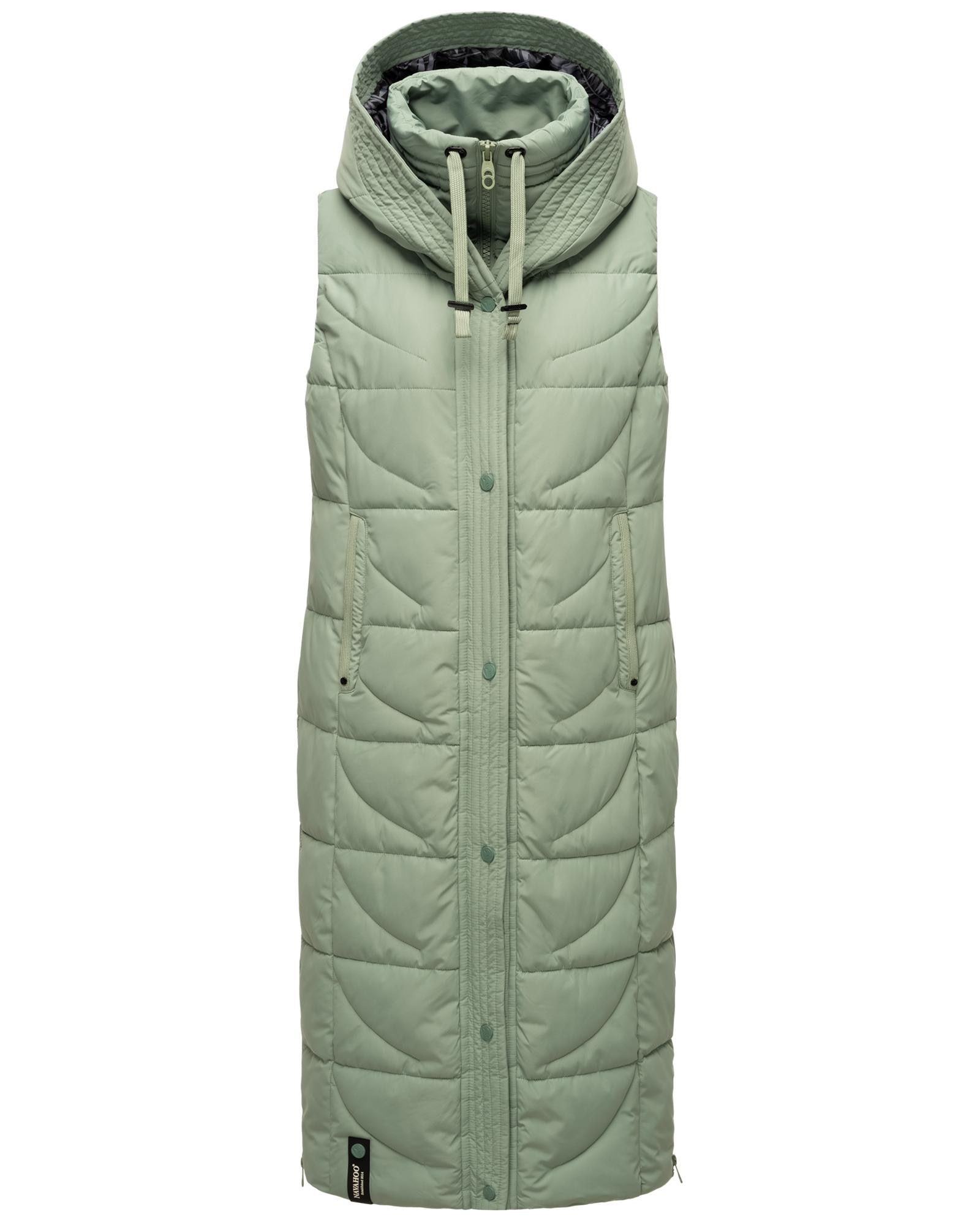 Navahoo Steppweste »Brezelchen«, Warme, lange Damen Outdoor-Weste mit Kapuze