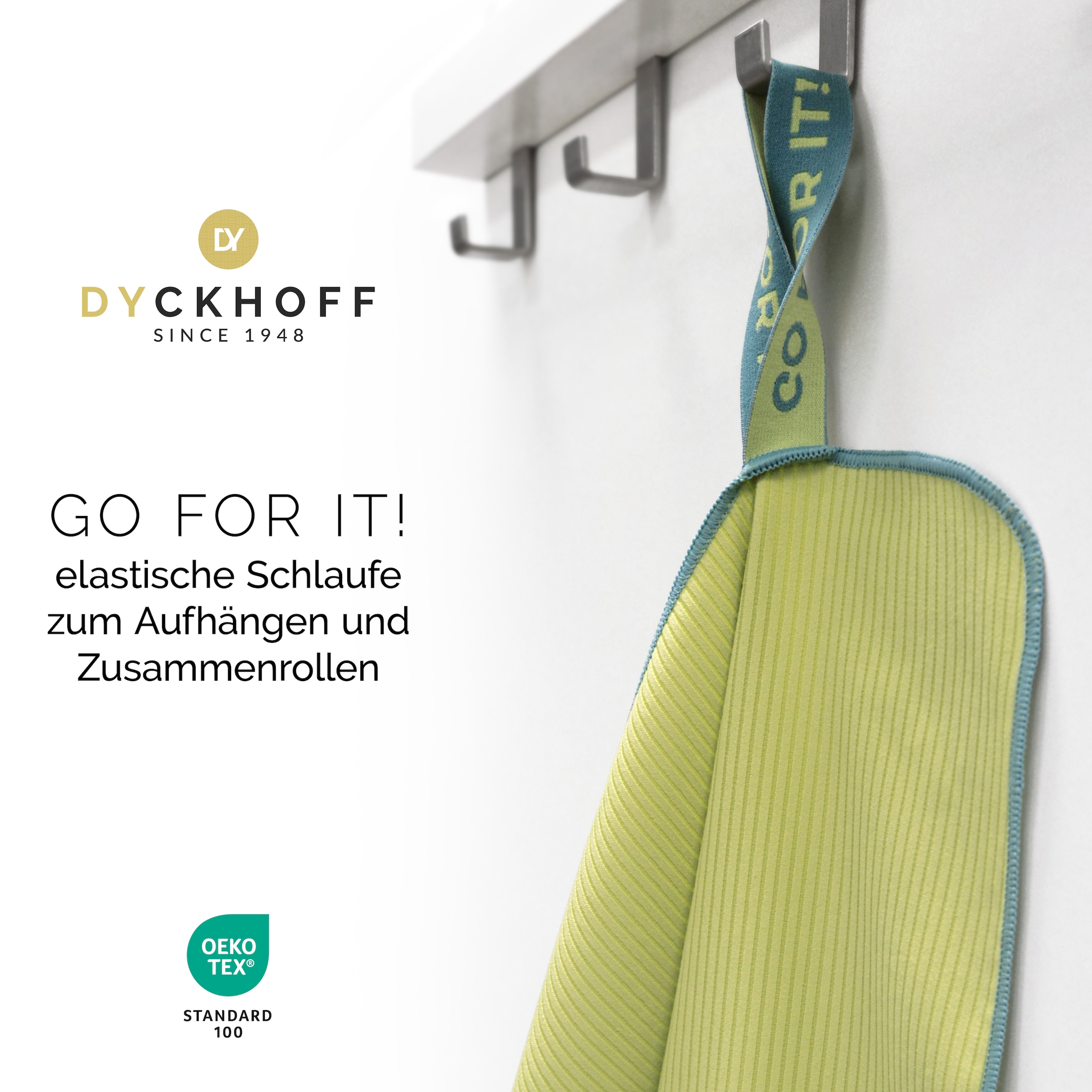 Dyckhoff Handtuch »Mikrofaser Sporttuch Struktur« Mit Überstülpkapuze, Schnelltrocknend, Leicht, Reißverschlusstasche