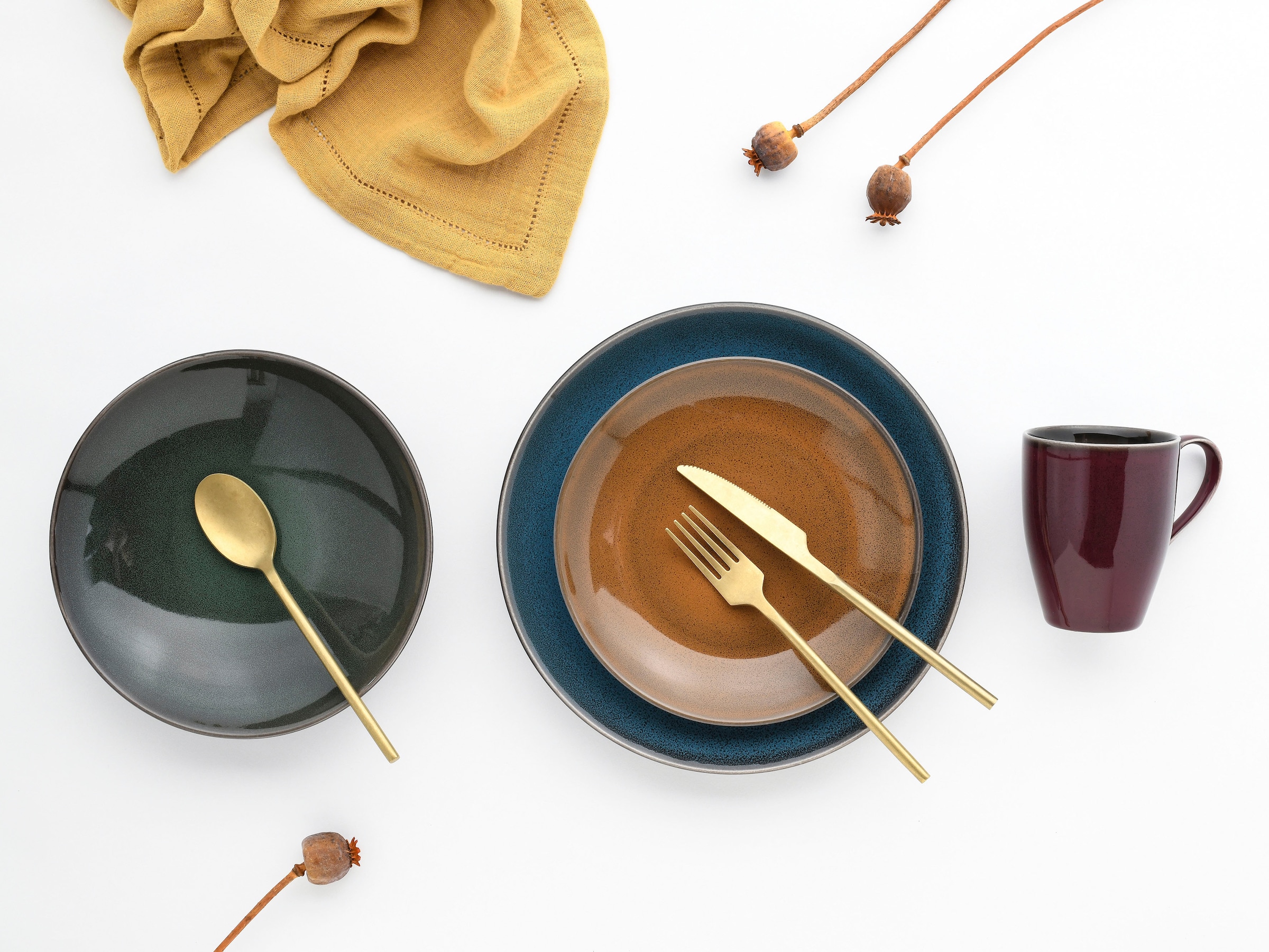 CreaTable Kombiservice »Geschirr-Set Marrakesch«, (Set, 16 tlg., Kaffeeservice und Tafelservice im Set, für 4 Personen), Service, mit Vintage Aussenrand, 16 Teile, für 4 Personen