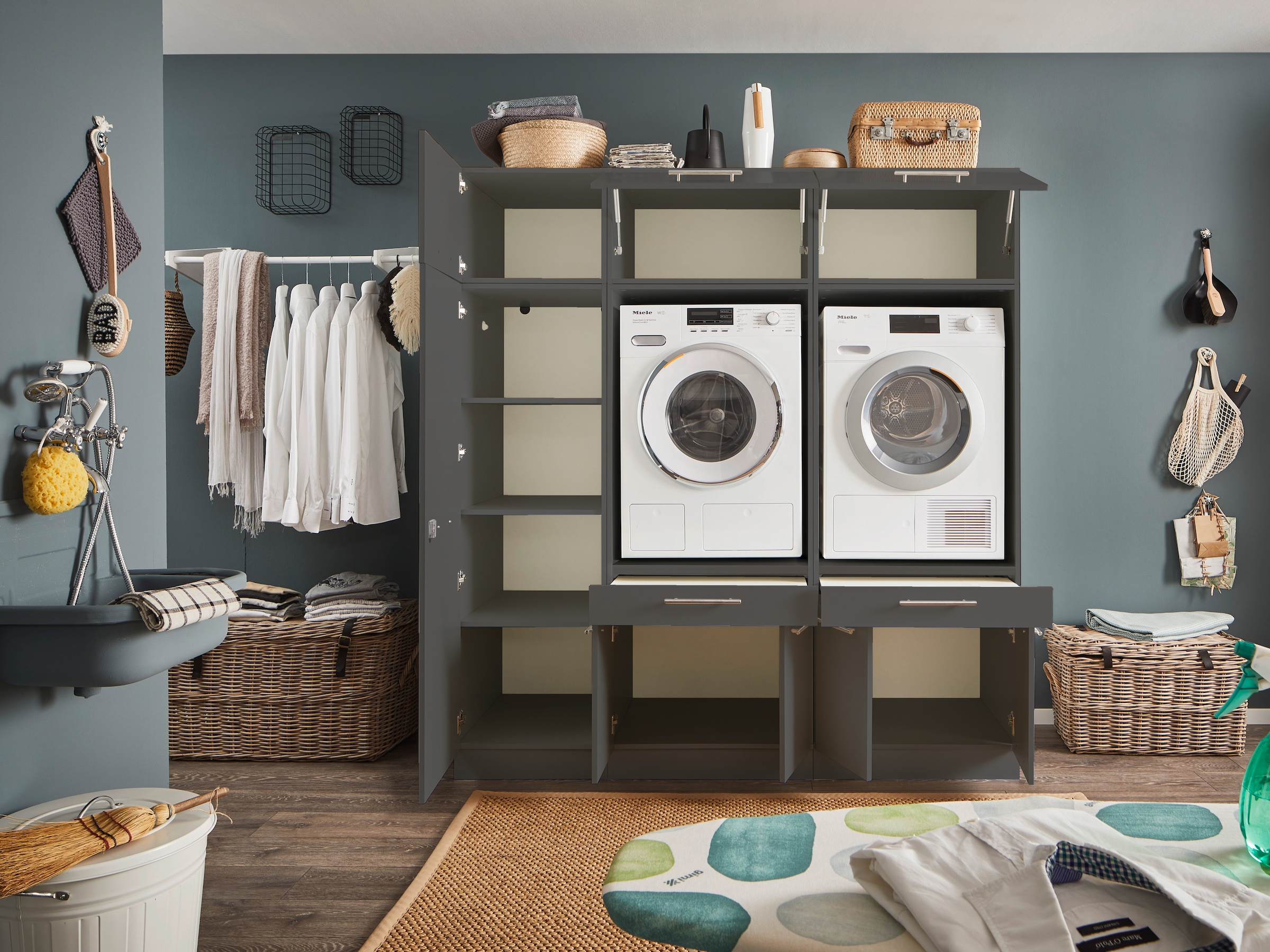 Laundreezy Mehrzweckschrank-Set »LAUNDREEZY LDSK13«, Breite 185 cm