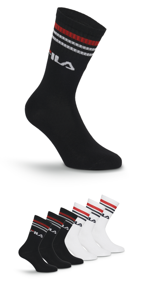 Fila Socken "UNISEX LIFESTYLE PLAIN SOCKS" 3 Paar, 6 Stk. tlg. mit Logo-Sch günstig online kaufen