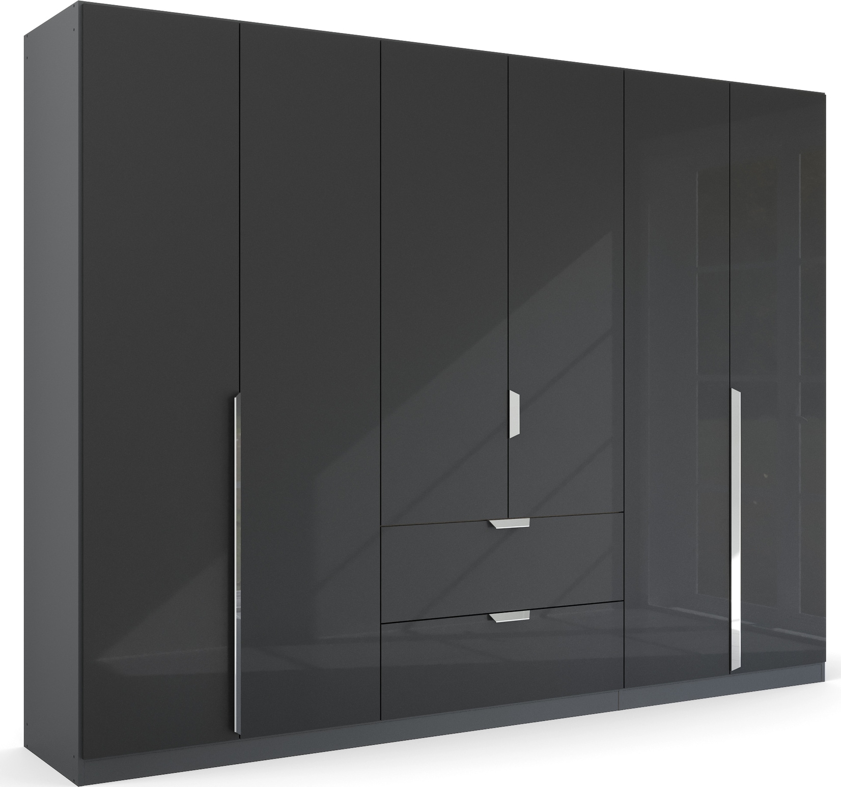rauch Drehtürenschrank "Kleiderschrank Schrank Garderobe Ankleide GLAMOUR BY QUADRA SPIN" Breiten: 181/226/271 cm, Höhe 210 cm, mit eleganter Hochglanzfront und Stangengriff MADE IN GERMANY