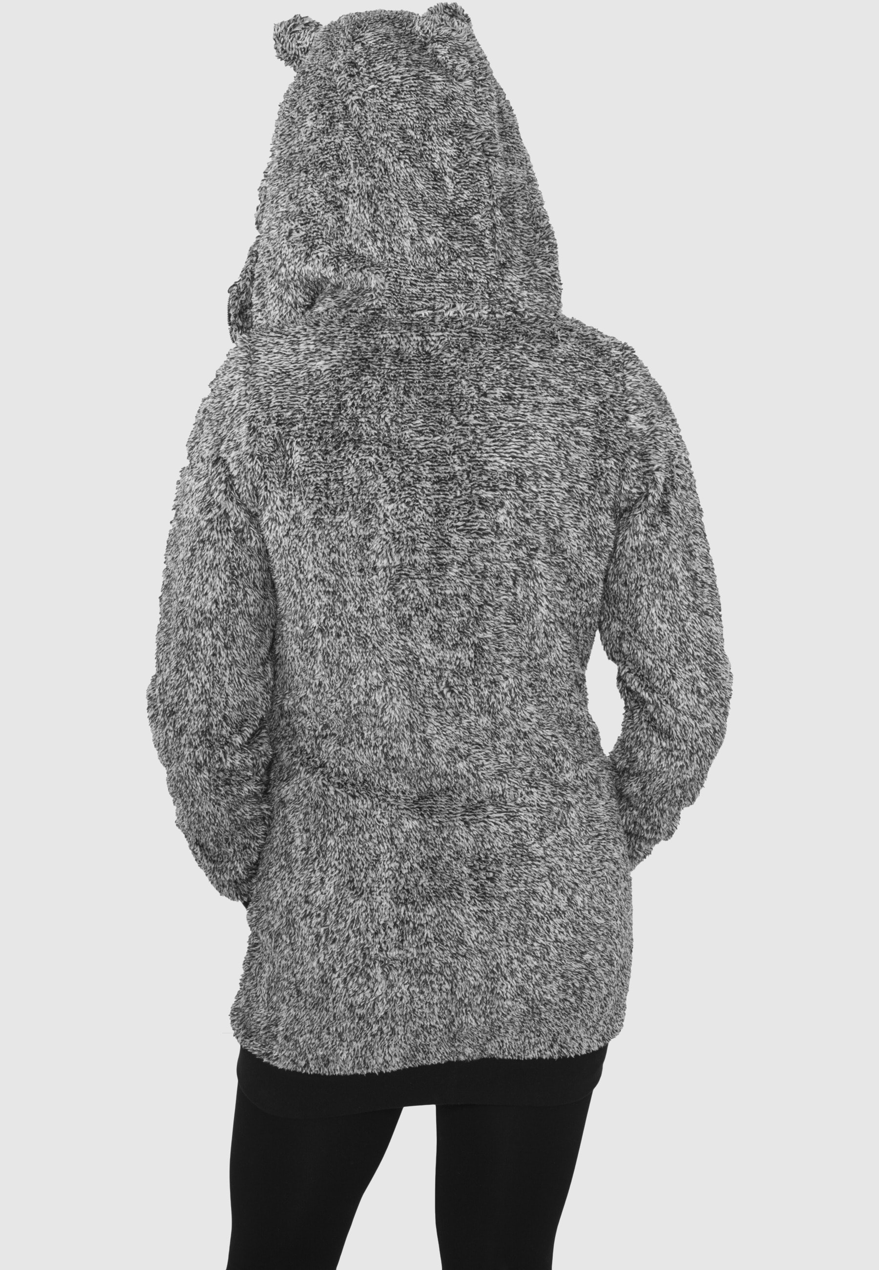 URBAN CLASSICS Sweatjacke »Urban Classics Damen Ladies Melange Teddy Zip Hoody« 1 Stk.