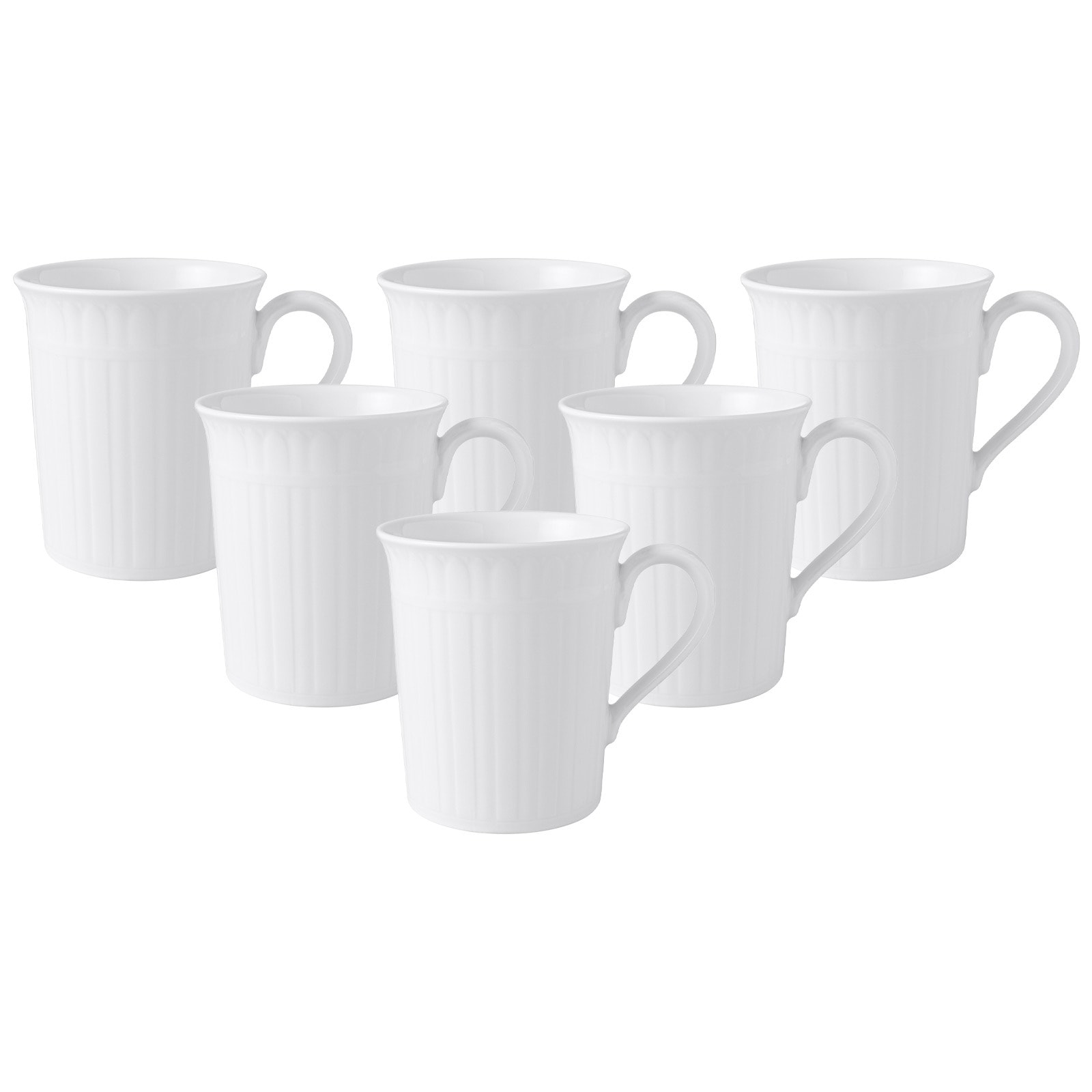 Villeroy & Boch Becher "Kaffeebecher Cellini 300 ml 6er Set weiß" Spülmaschinengeeignet, Mikrowellenfest