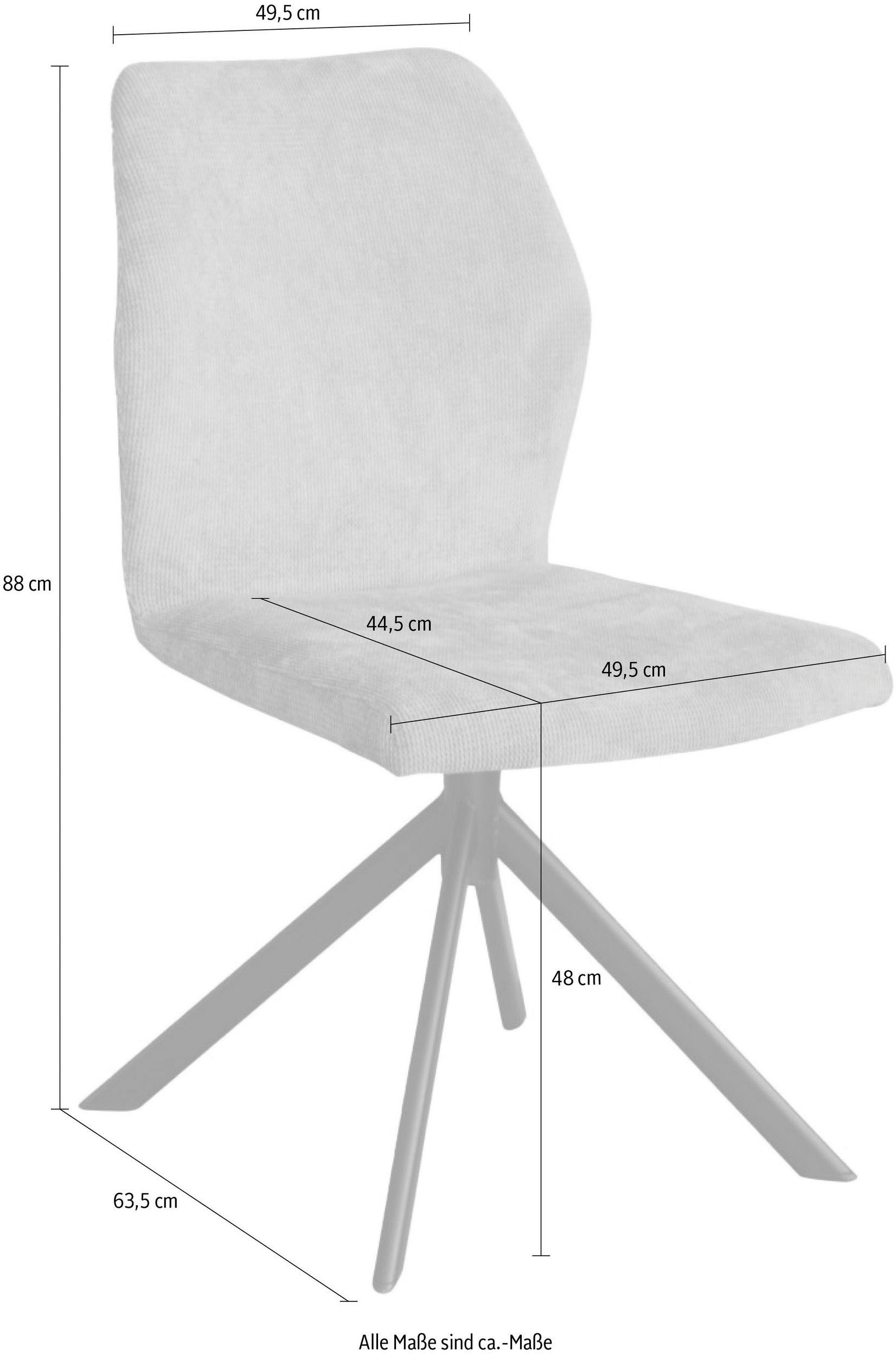 Home affaire Schalenstuhl »Hacienda«, (Set), 2 St., Cord, Metallgestell