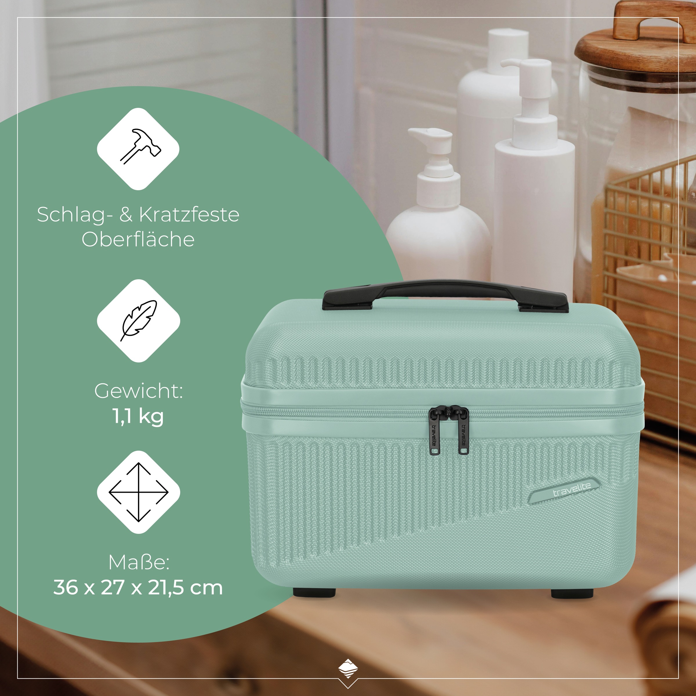 travelite Beautycase »BALI«, Kosmetikkoffer mit Aufsteck -und Organizerfunktion