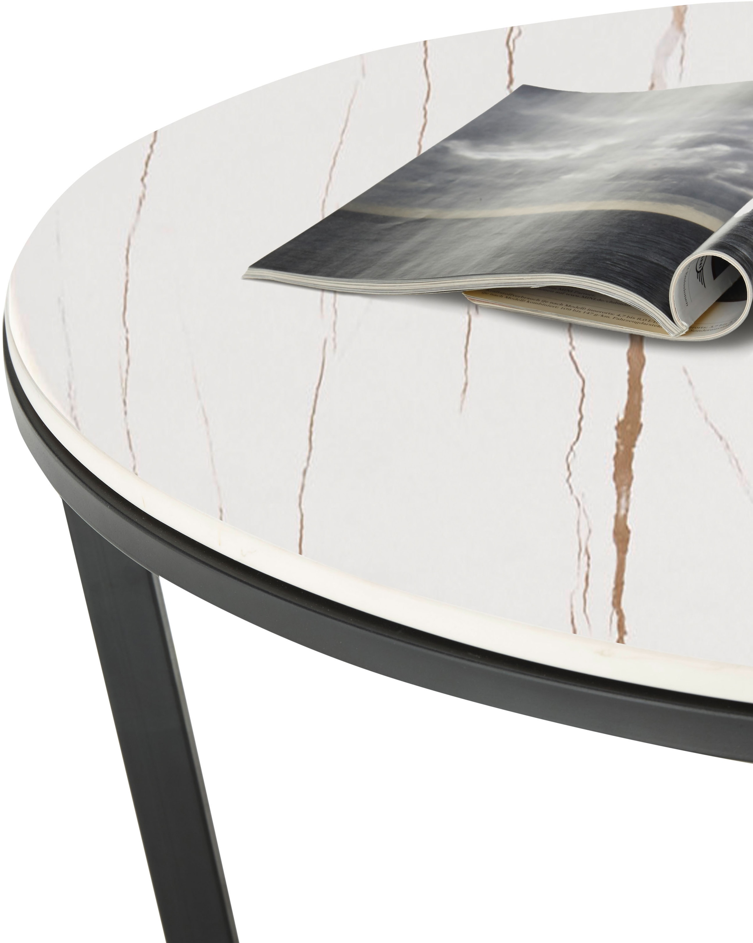Stolkom Couchtisch »HARPER 2« rund Keramik, Tisch-Platte marmorisiert