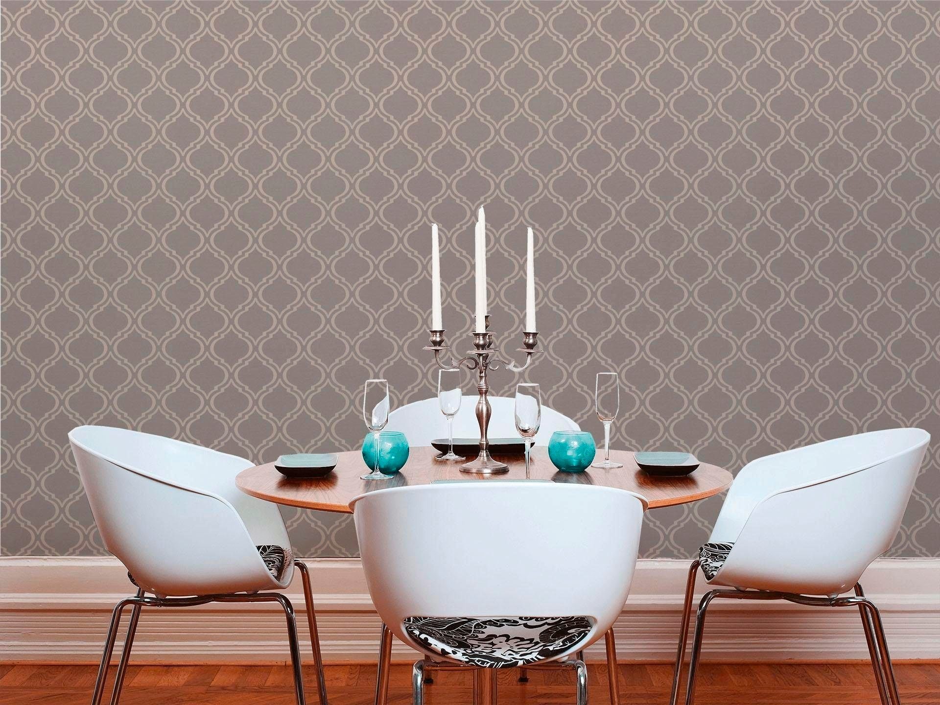 living walls Textiltapete »Di Seta«, Barock-ornamental-gemustert, Klassik Tapete Art Deco Tapeten Wohnzimmer Schlafzimmer Küche Design