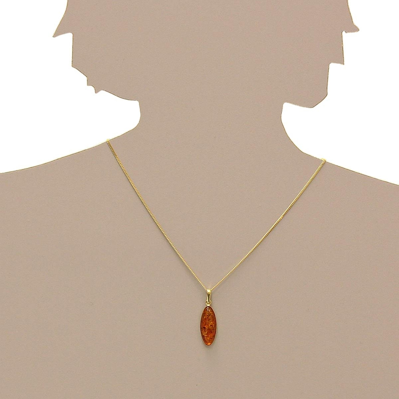 OSTSEE-SCHMUCK Kettenanhänger »- Classic 26x10 - Gold 333/000 - Bernstein«