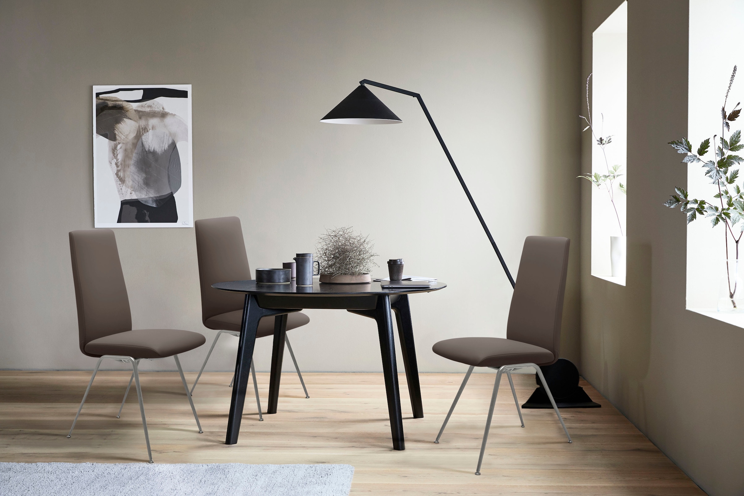 Stressless Polsterstuhl "Laurel" () High Back, Größe M, mit Beinen aus Stahl in Schwarz matt