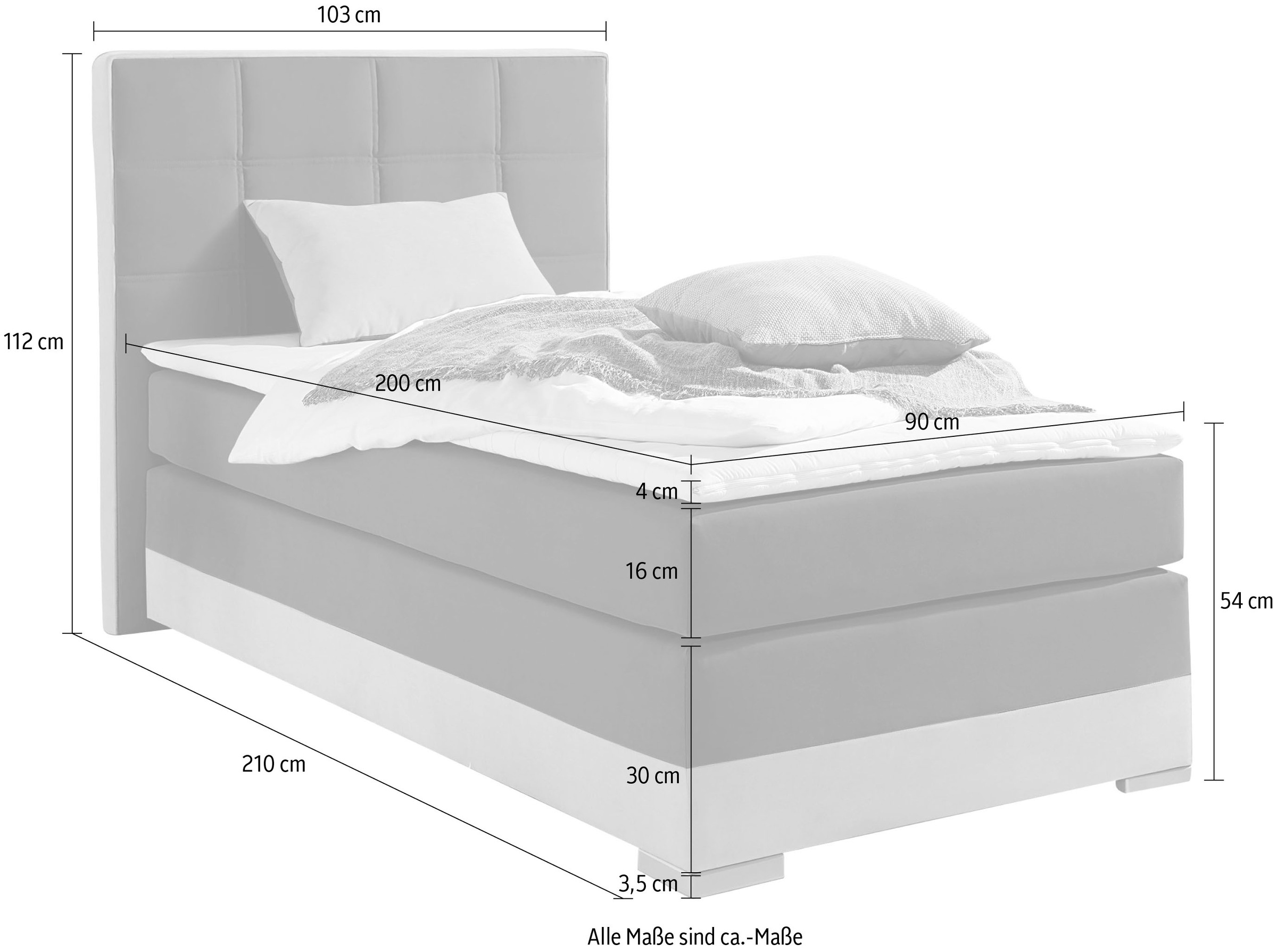 INOSIGN Boxspringbett, inklusive Topper und Wendekissen