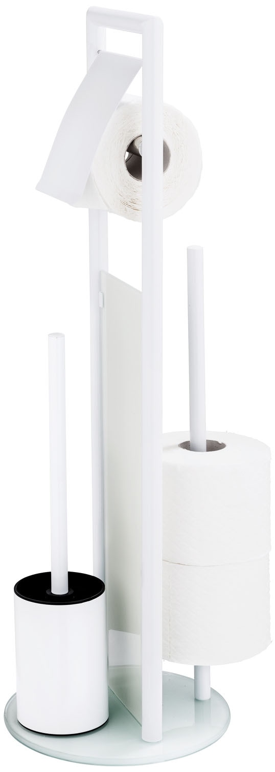 WENKO WC-Garnitur "Ravina" aus Edelstahl  Sicherheitsglas Stand WC-Garnitur günstig online kaufen