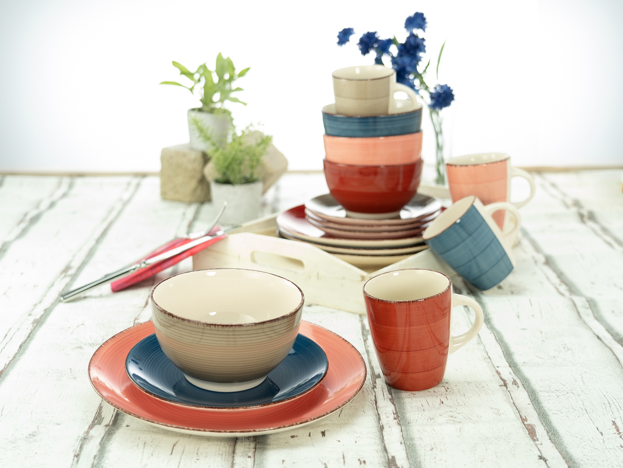 CreaTable Kombiservice "Geschirr-Set Bella Casa Cottage" Service, handgemal günstig online kaufen