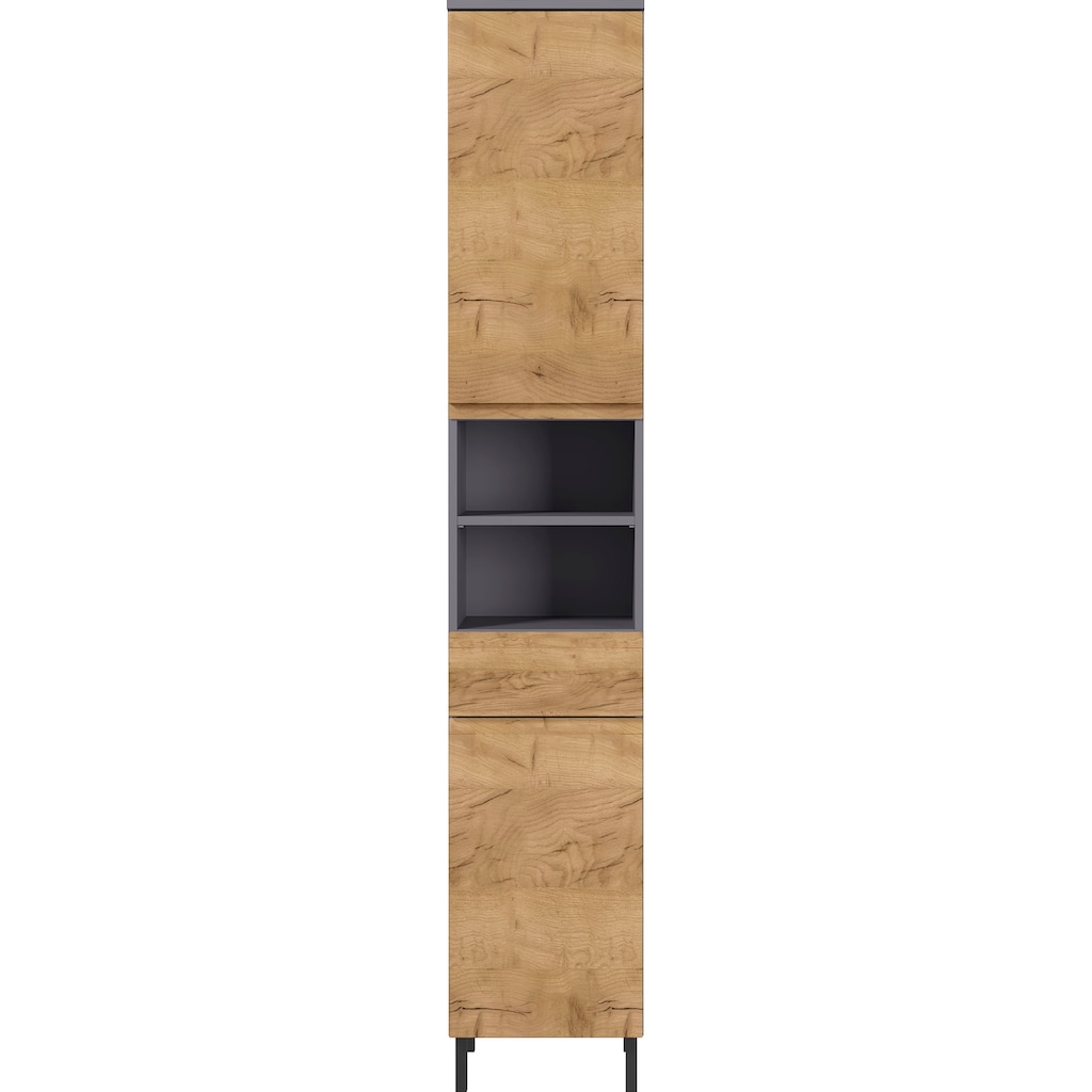 GERMANIA Hochschrank »Scantic«, Breite 34 cm, Badezimmerschrank, 2 Türen, 1 Schubkasten, 2 Fächer