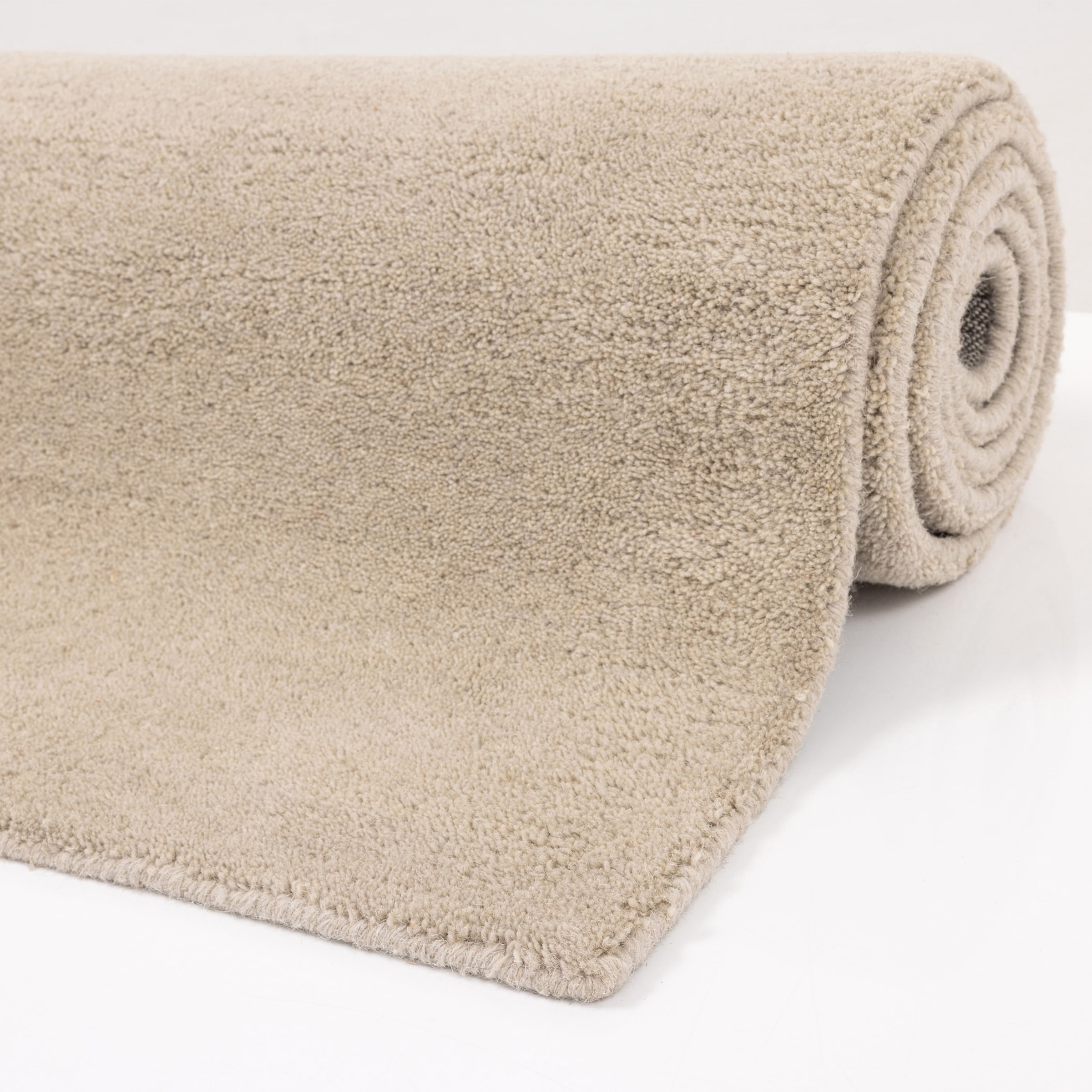 OTTO home Wollteppich »Gabbo Natur, Handgefertigt, Teppich, reine Wolle, meliert« rechteckig 14 mm Höhe reine Wolle, Uni, Wohnzimmer, Schlafzimmer, Esszimmer