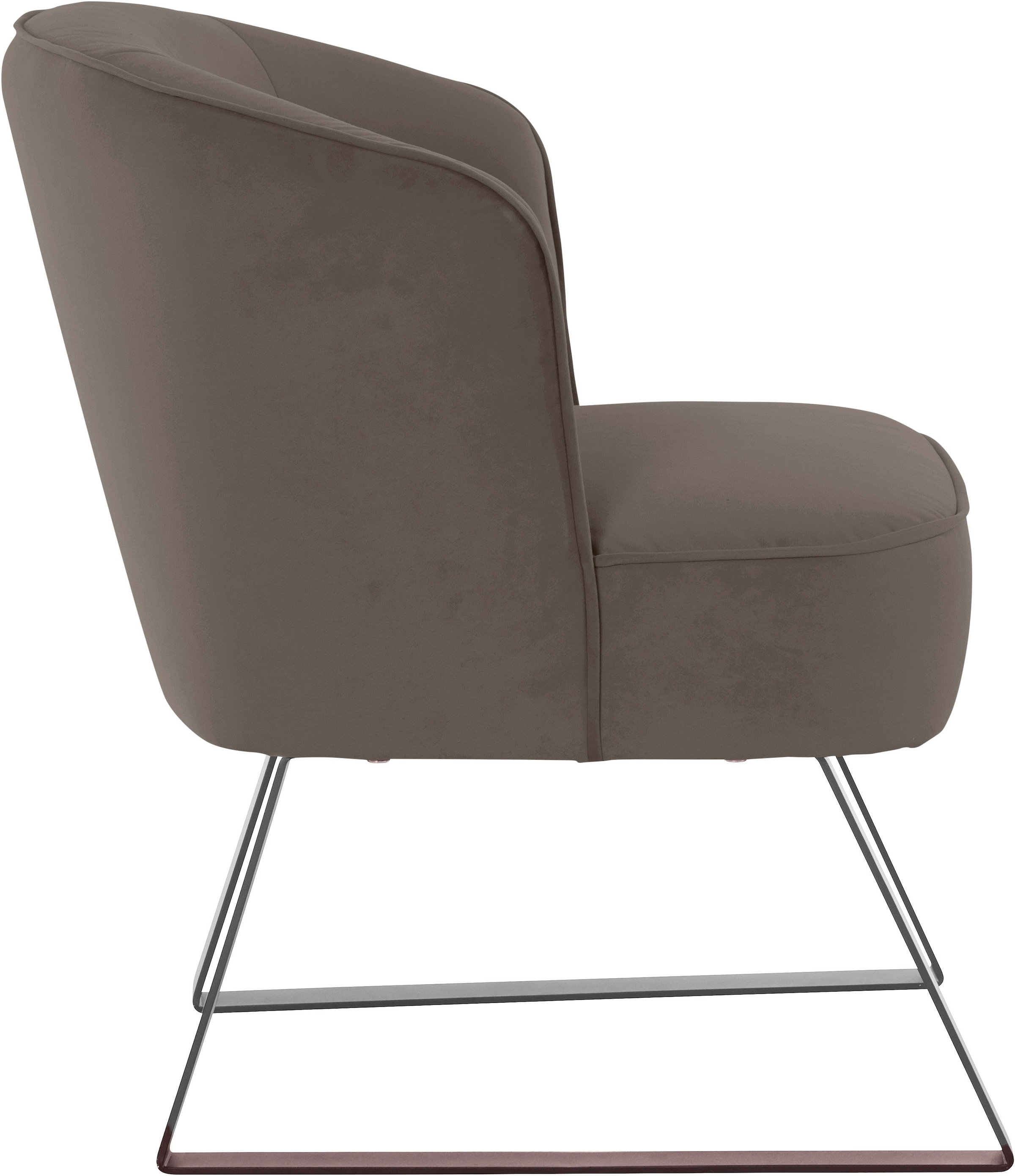 exxpo - sofa fashion Sessel »Americano, Loungesessel«, mit Keder und Metallfüßen, Bezug in verschiedenen Qualitäten, 1 Stck.
