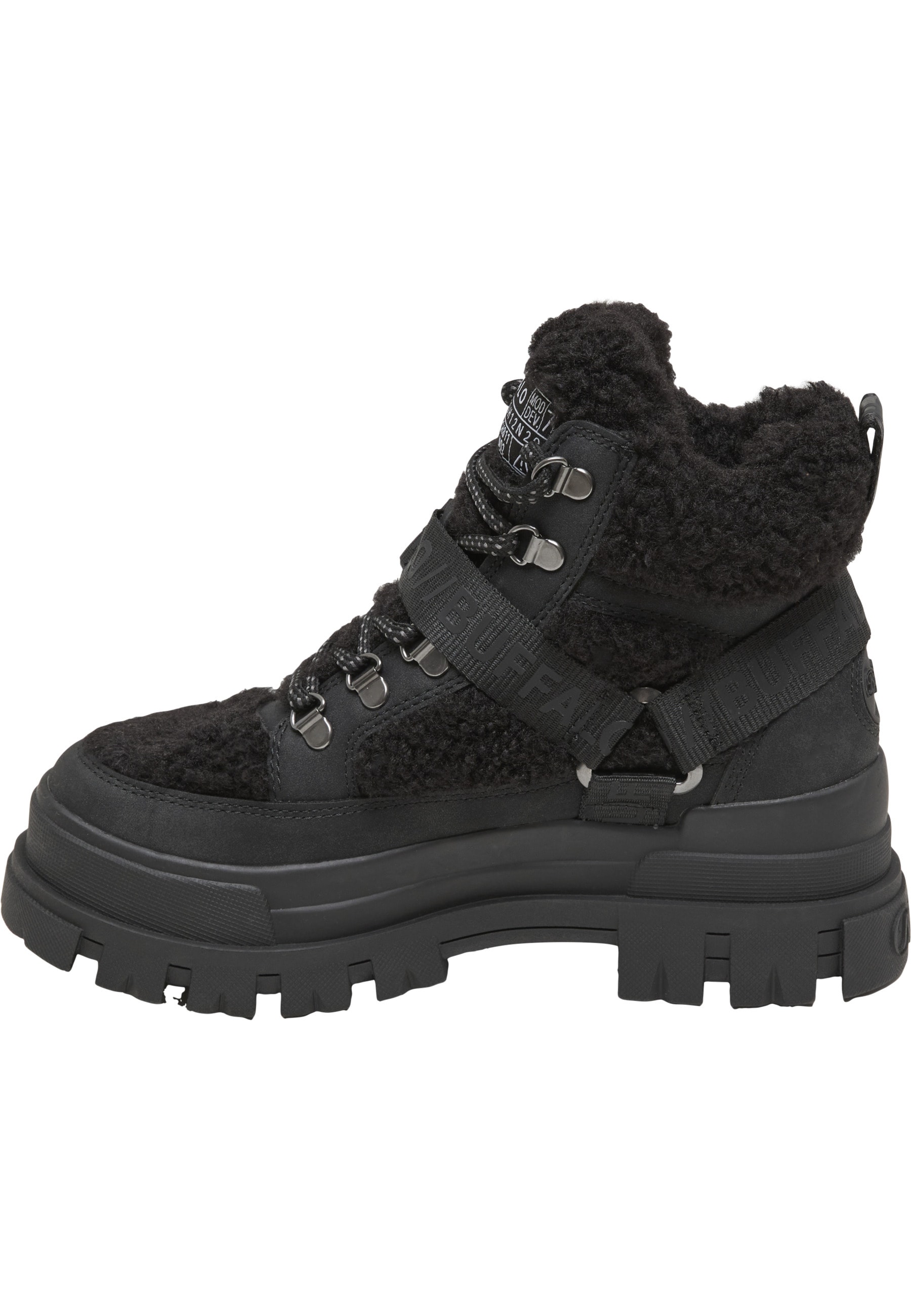 Buffalo Stiefel »Buffalo ASPHA COM MID WARM - VEGAN NUBUCK/FUR - BLACK«