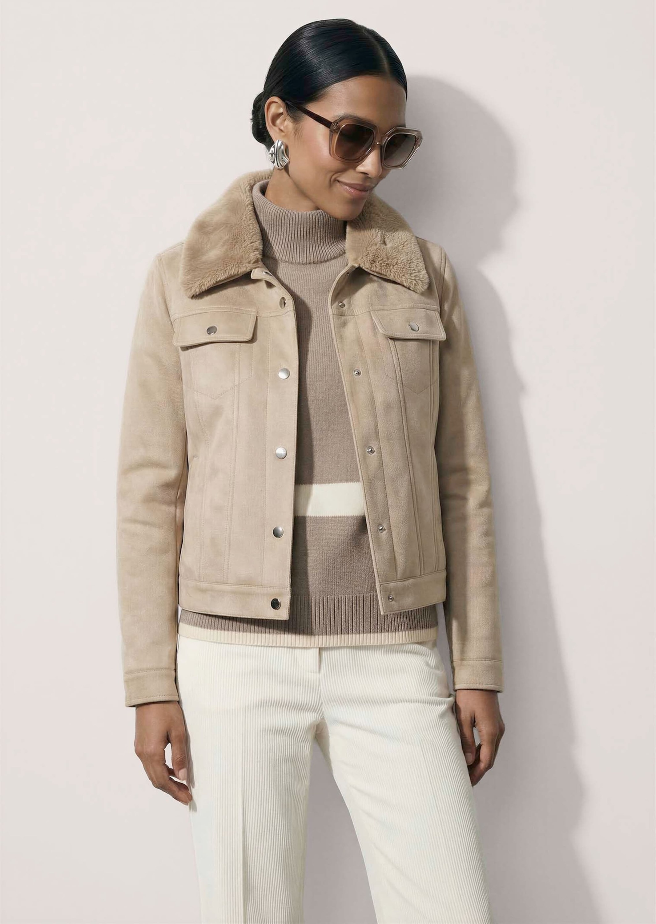 MADELEINE Kurzjacke »Jacke Kurzjacke, abnehmbarer Fake-Fur-Kragen«