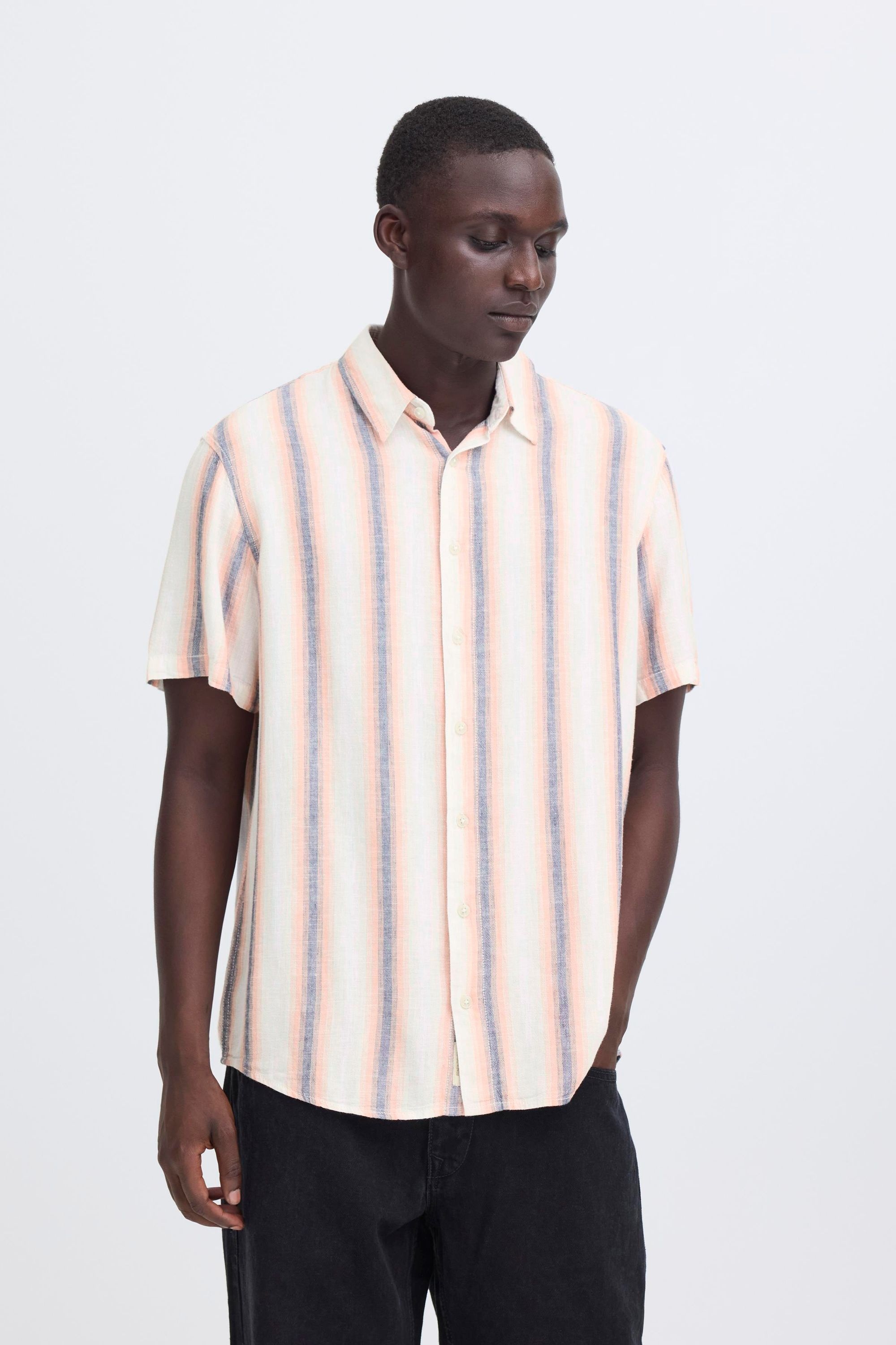 Blend Leinenhemd "BHBobby Linen Mix" Gestreiftes Leinenhemd günstig online kaufen