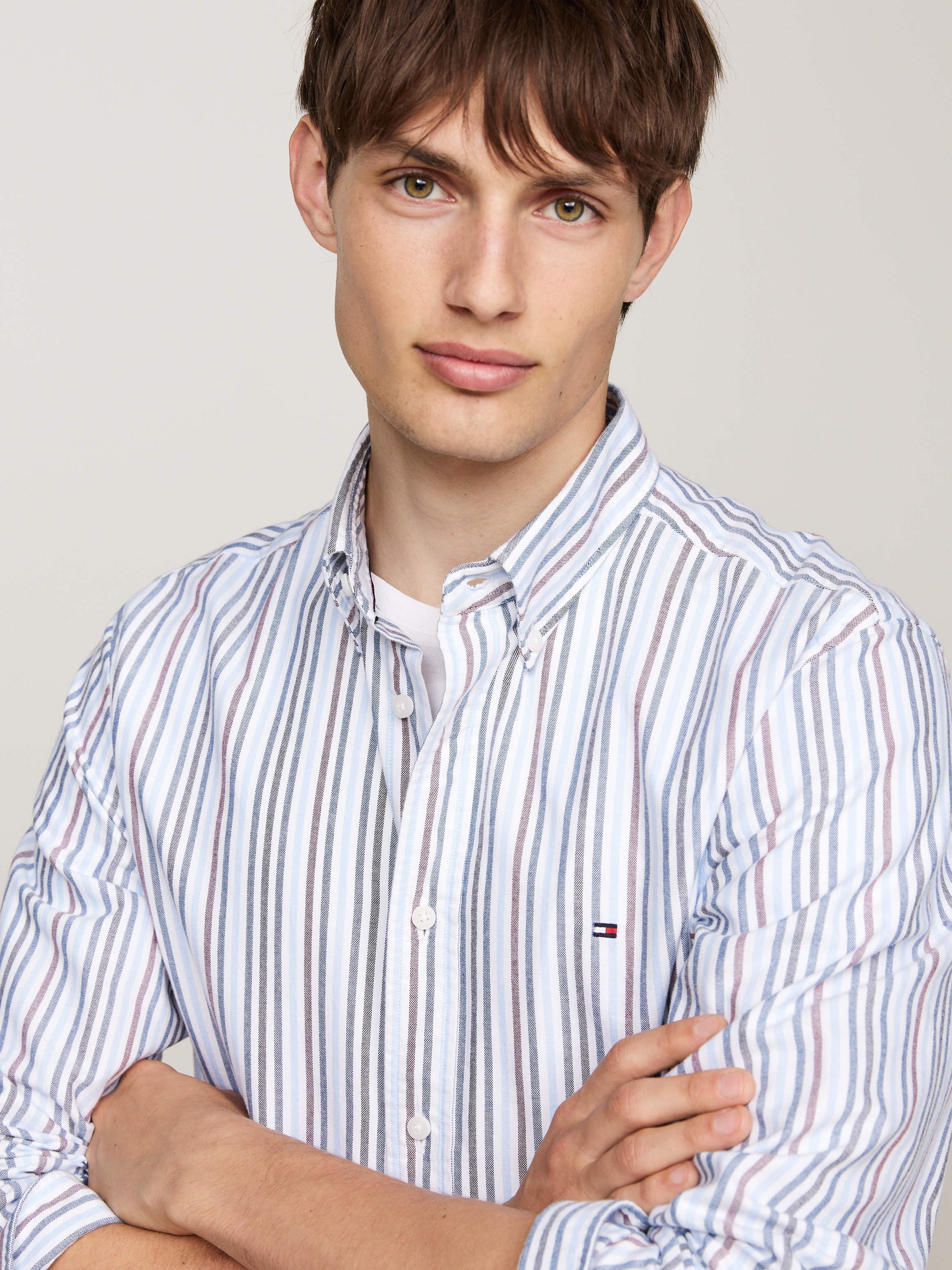Tommy Hilfiger Langarmhemd »MULTI STRIPE OXFORD RF SHIRT«