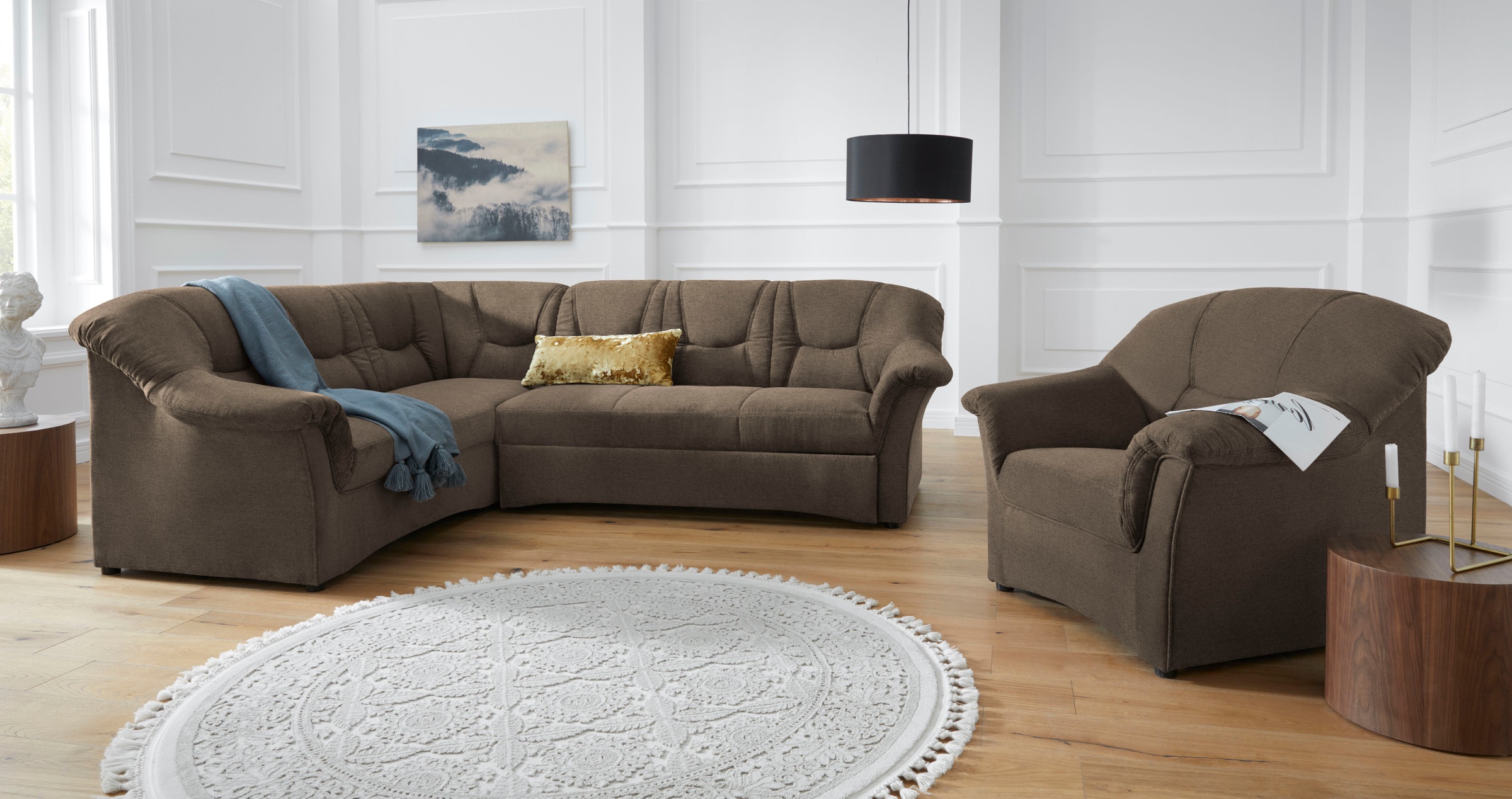 DOMO collection Ecksofa "Sarafina zeitlos und komfortabel, optional mit Fed günstig online kaufen