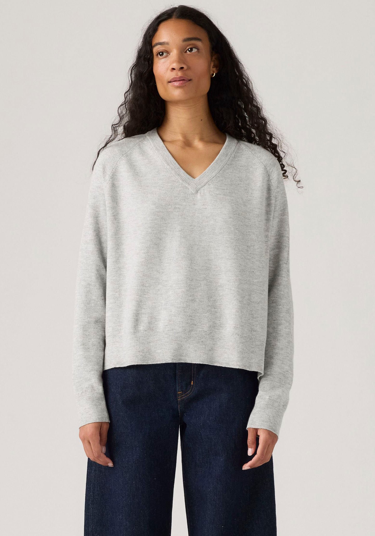 Levis V-Ausschnitt-Pullover "SUPER SOFT VNECK PULLOVER" im Bund beidseitig günstig online kaufen