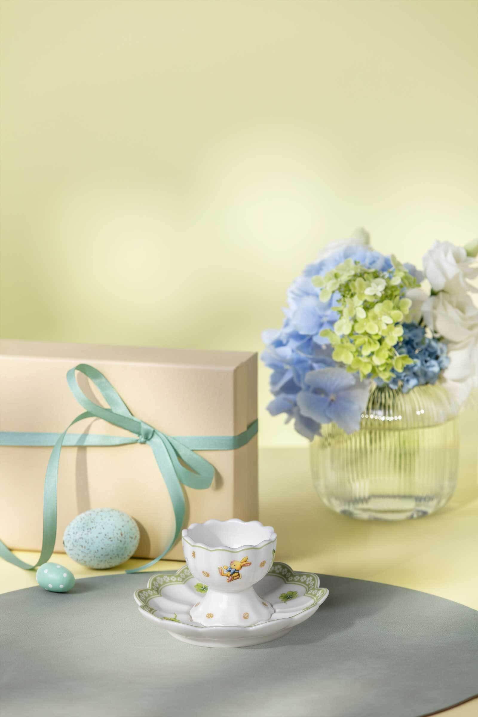 Villeroy & Boch Eierbecher »Eierbecher mit Unterteller Easter Delight 6er Set grün« Mikrowellengeeignet