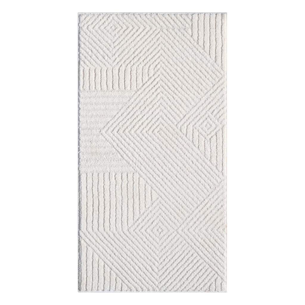 Carpet City Teppich »LOUNGE 0632«, rechteckig, 15 mm Höhe, Kurzflor-Teppich Modern, Hoch-Tief-Struktur, Wohnzimmer, Schlafzimmer