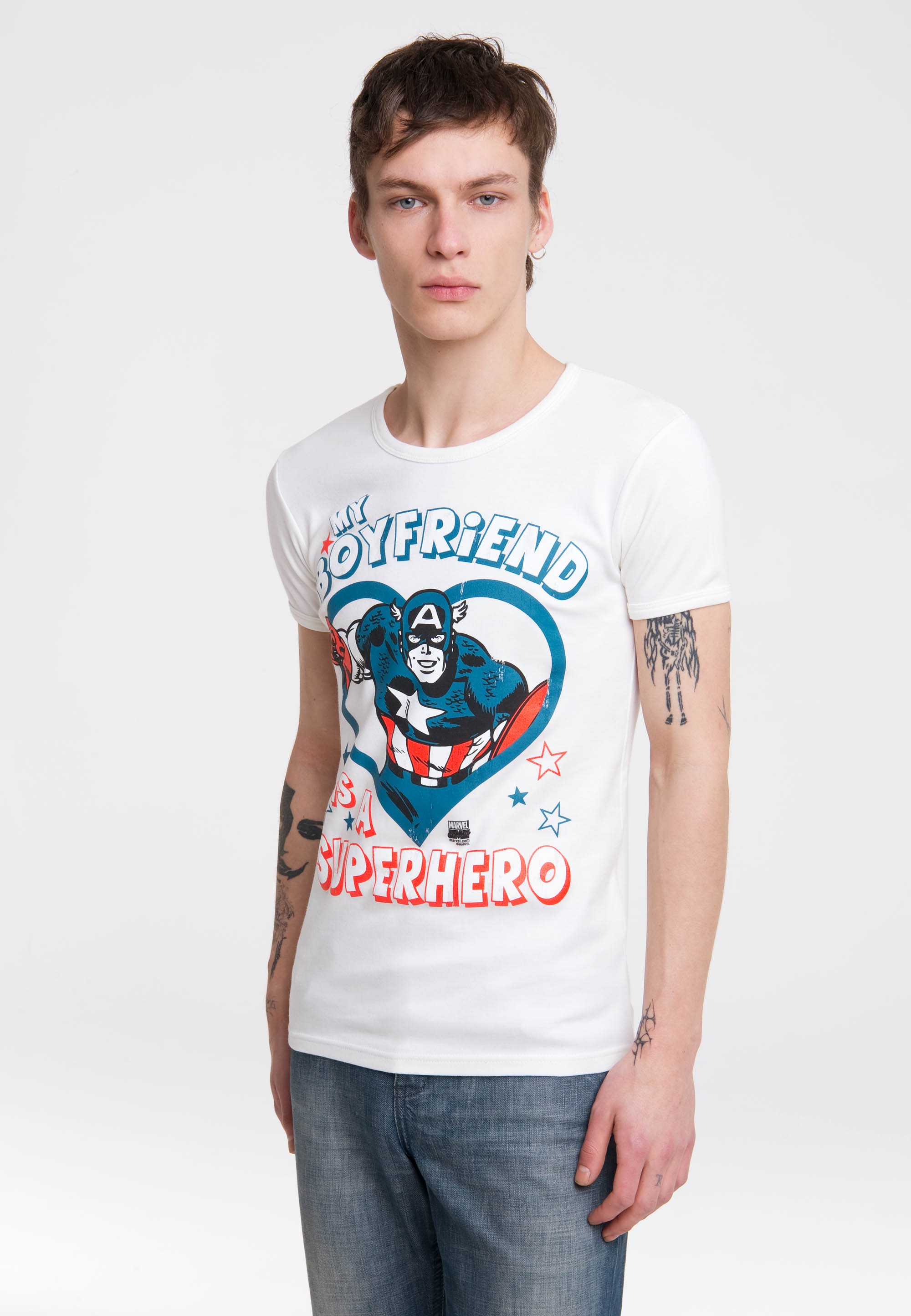 LOGOSHIRT T-Shirt "Marvel - Captain America - Boyfriend", mit Captain Ameri günstig online kaufen