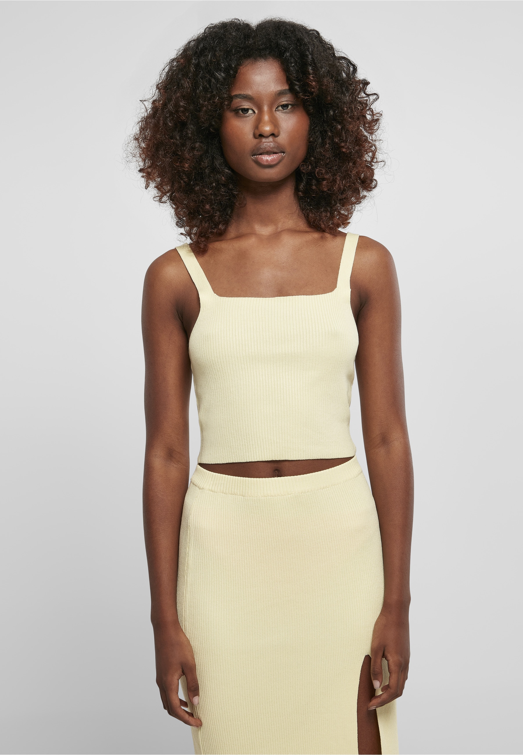 URBAN CLASSICS Tanktop »Urban Classics Damen Ladies Cropped Knit Top« 1 Stk.