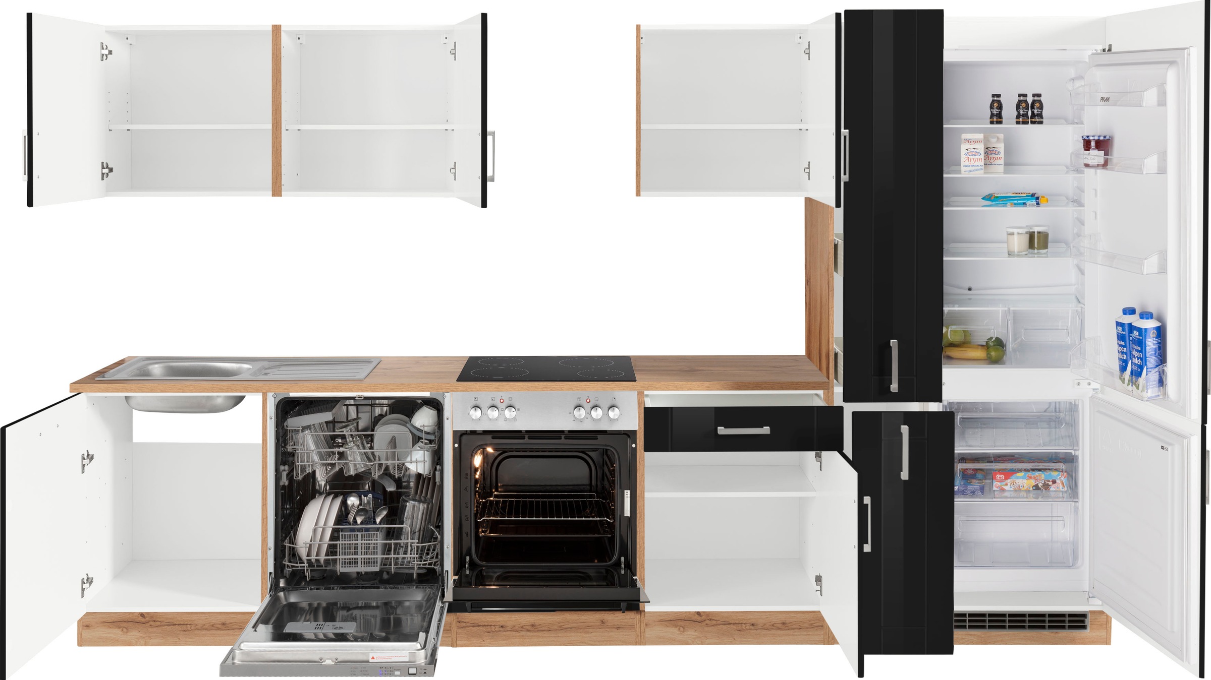 KOCHSTATION Küchenzeile »KS-Tinnum« ohne E-Geräte, Breite 330 cm