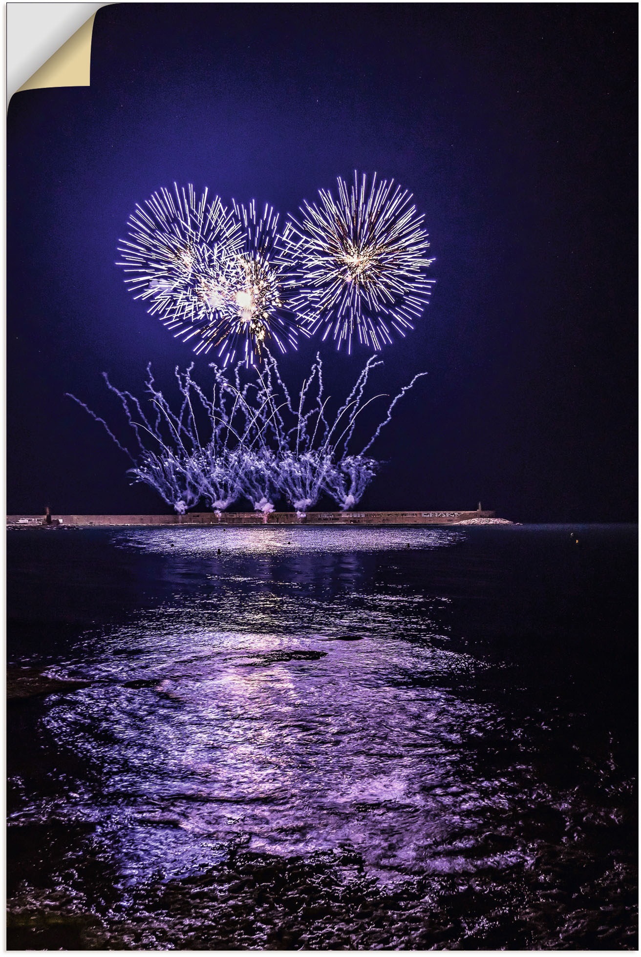 Artland Wandbild »Feuerwerk St.), in | oder Leinwandbild, Alubild, Größen als Poster (1 Himmelsbilder, BAUR Meer«, Wandaufkleber versch. am