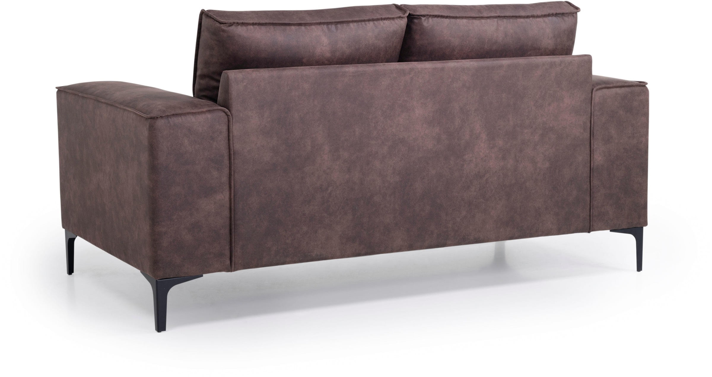 Places of Style 2-Sitzer »Kompaktsofa Oland, Struktur, Flachgewebe, Luxus-Microfaser, Boucle«, 164 cm, Wellenunterfederung, Skandi-Design, Metallfüße