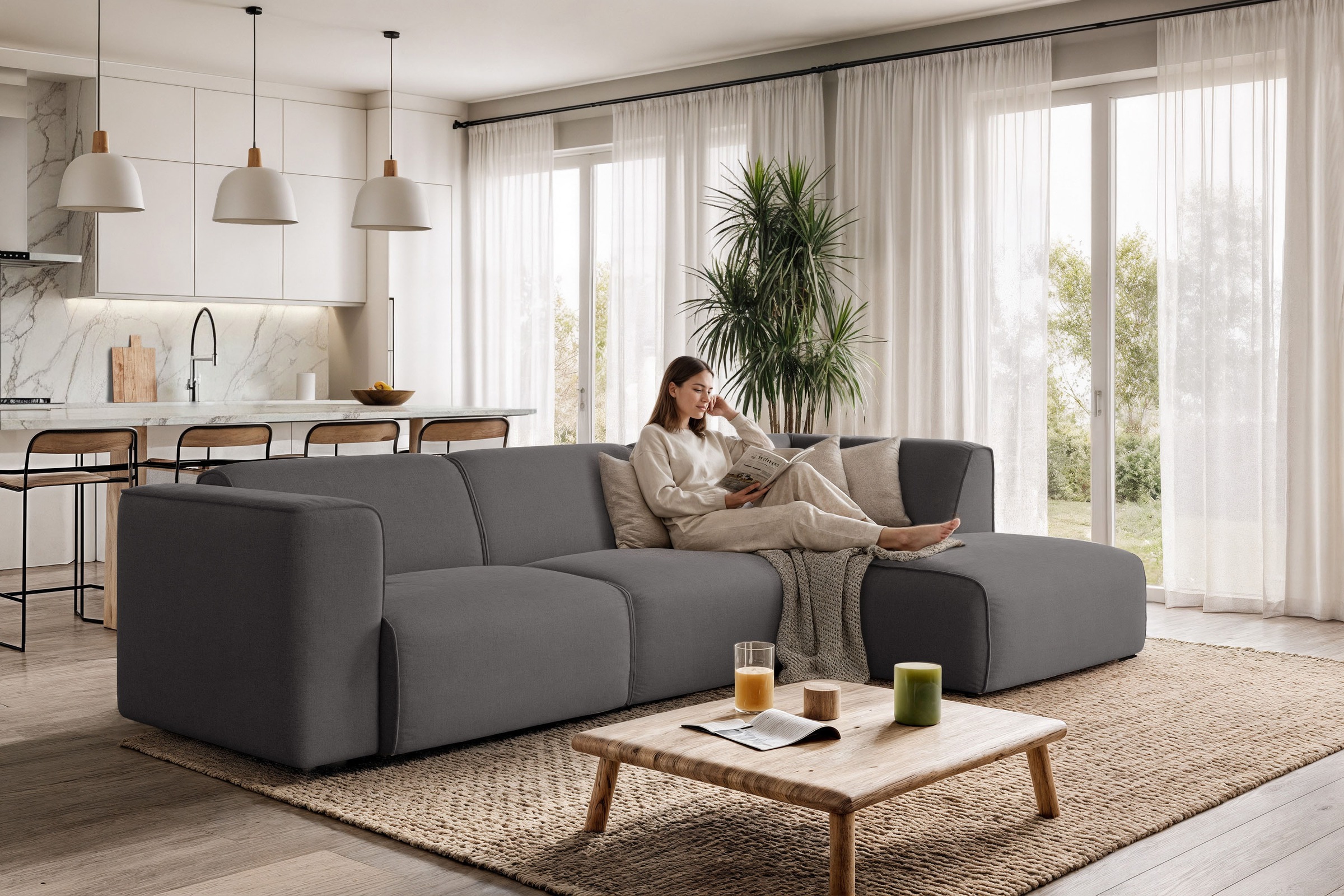 OTTO home Ecksofa "Merid L-Form, jederzeit durch Module erweiterbar, B/T/H: günstig online kaufen