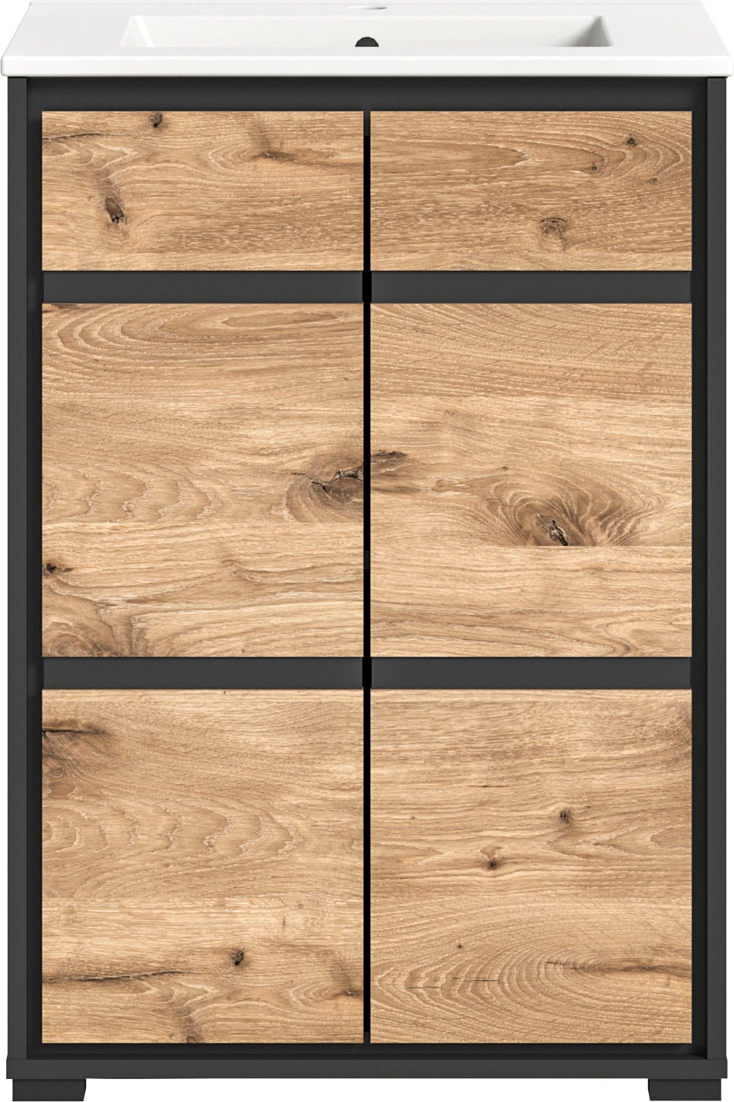 welltime Waschtisch »Jaru« Badmöbel inkl. Waschbecken, 60 cm breit